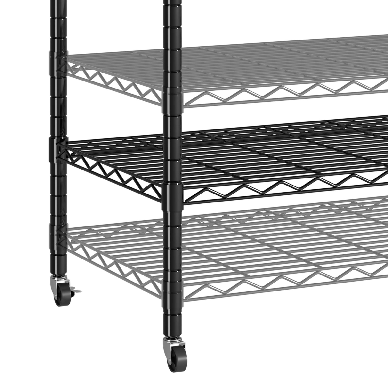 6 Advwin Portable Closet Wardrobe Adjust Closet Racks w/4 Hang Rods & 2 Shelves - Black, 6 of 10