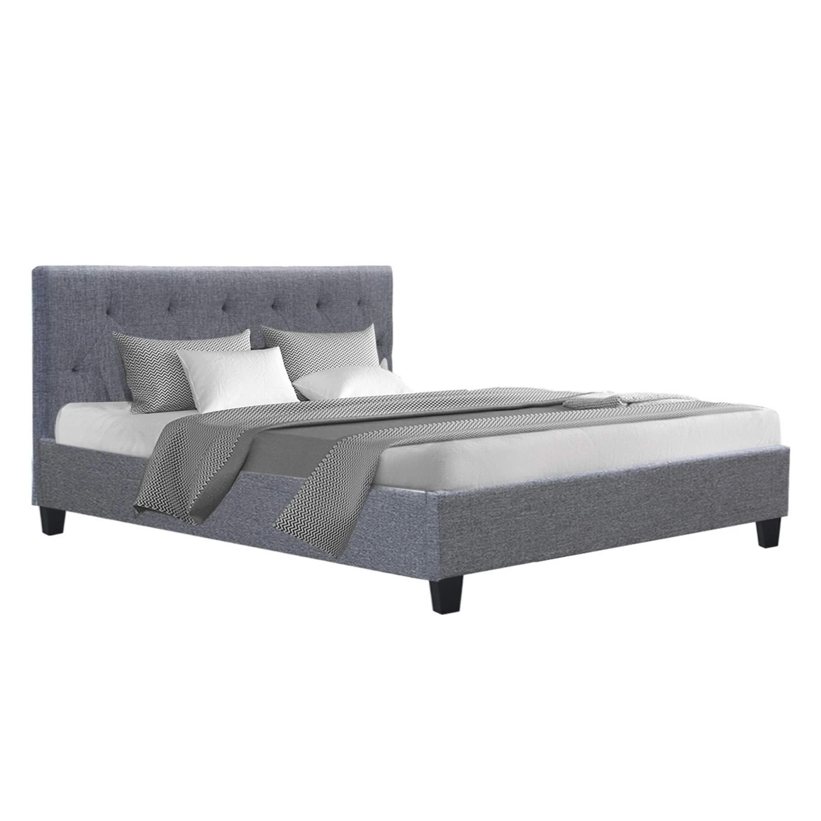 1 Artiss Bed Frame Queen Size VANKE - Grey, 1 of 10