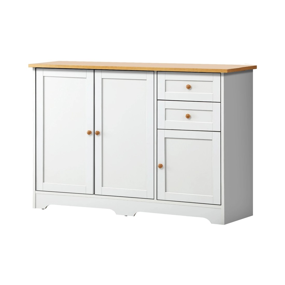 1 Oikiture Buffet Sideboard Storage Cabinet Cupboard
 - White, 1 of 10