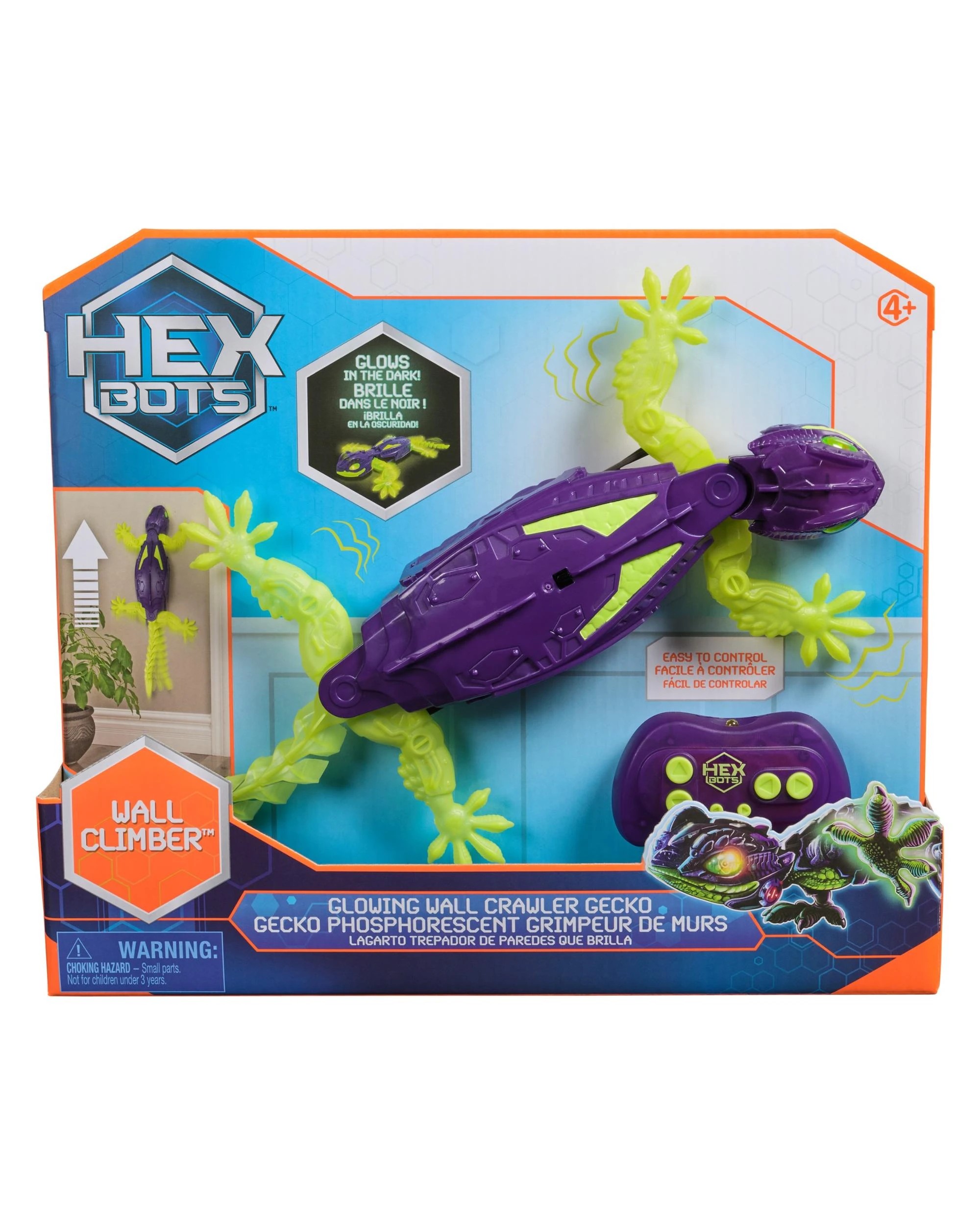 1 Hex Bots Wall Crawler Glow-in-the-Dark Gecko - Multi, 1 of 9