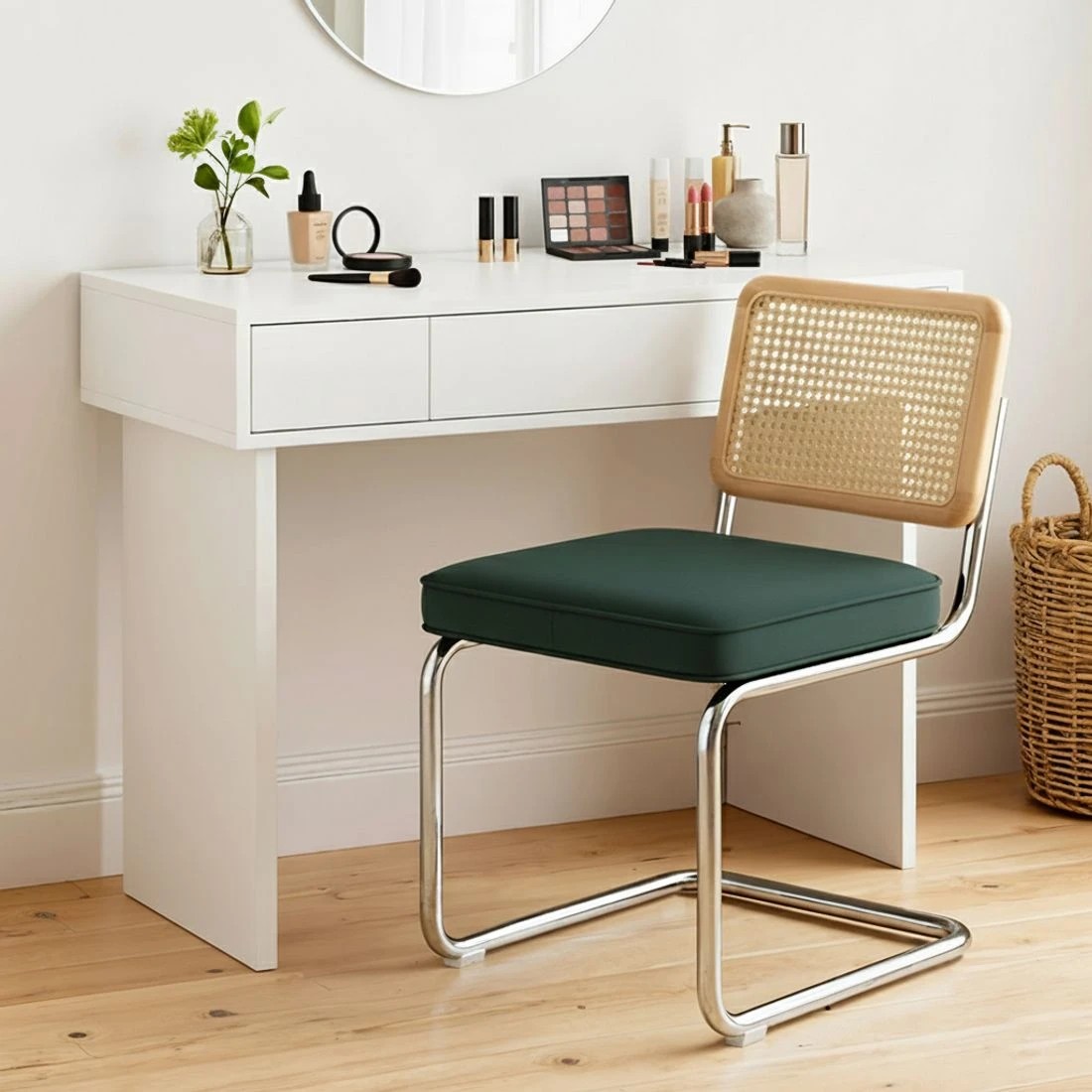 4 Artiss Dining Chairs Set of 4  Rattan Cantilever - Green, 4 of 6