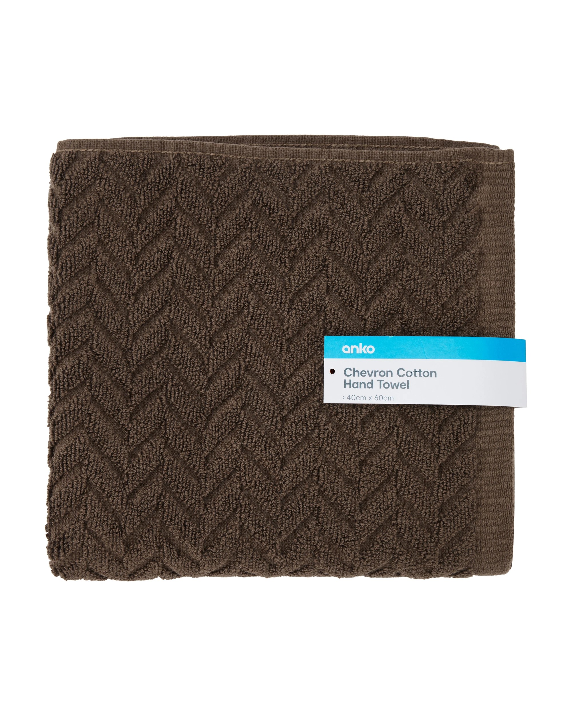 5 Chevron Cotton Hand Towel - Chocolate, 5 of 6