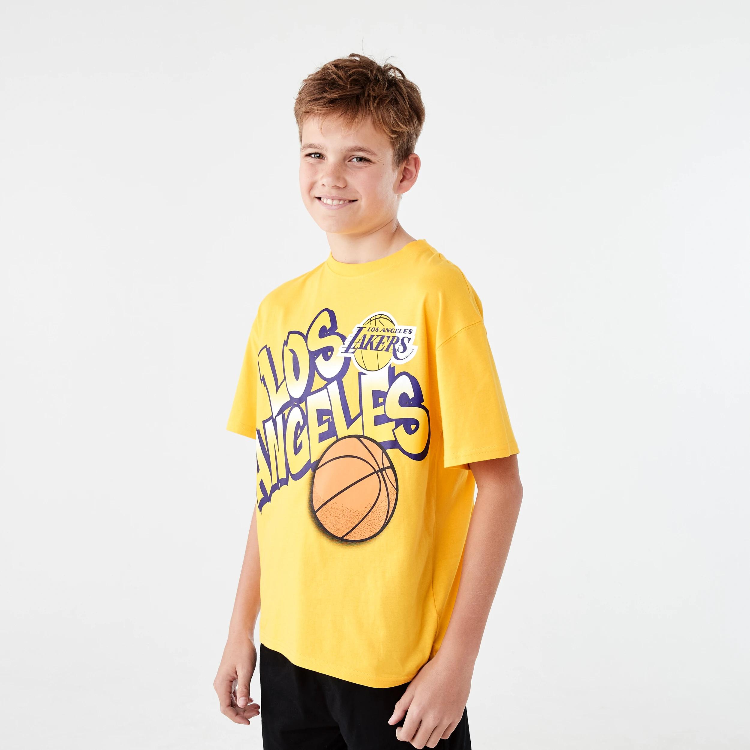 2 Official NBA Kids T-shirt YELLOW LAKERS TEE, 2 of 7