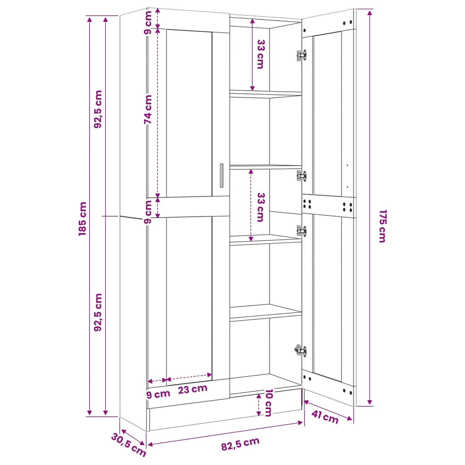 8 Vidaxl Vitrine Cabinet Engineered Wood - White, 8 of 9