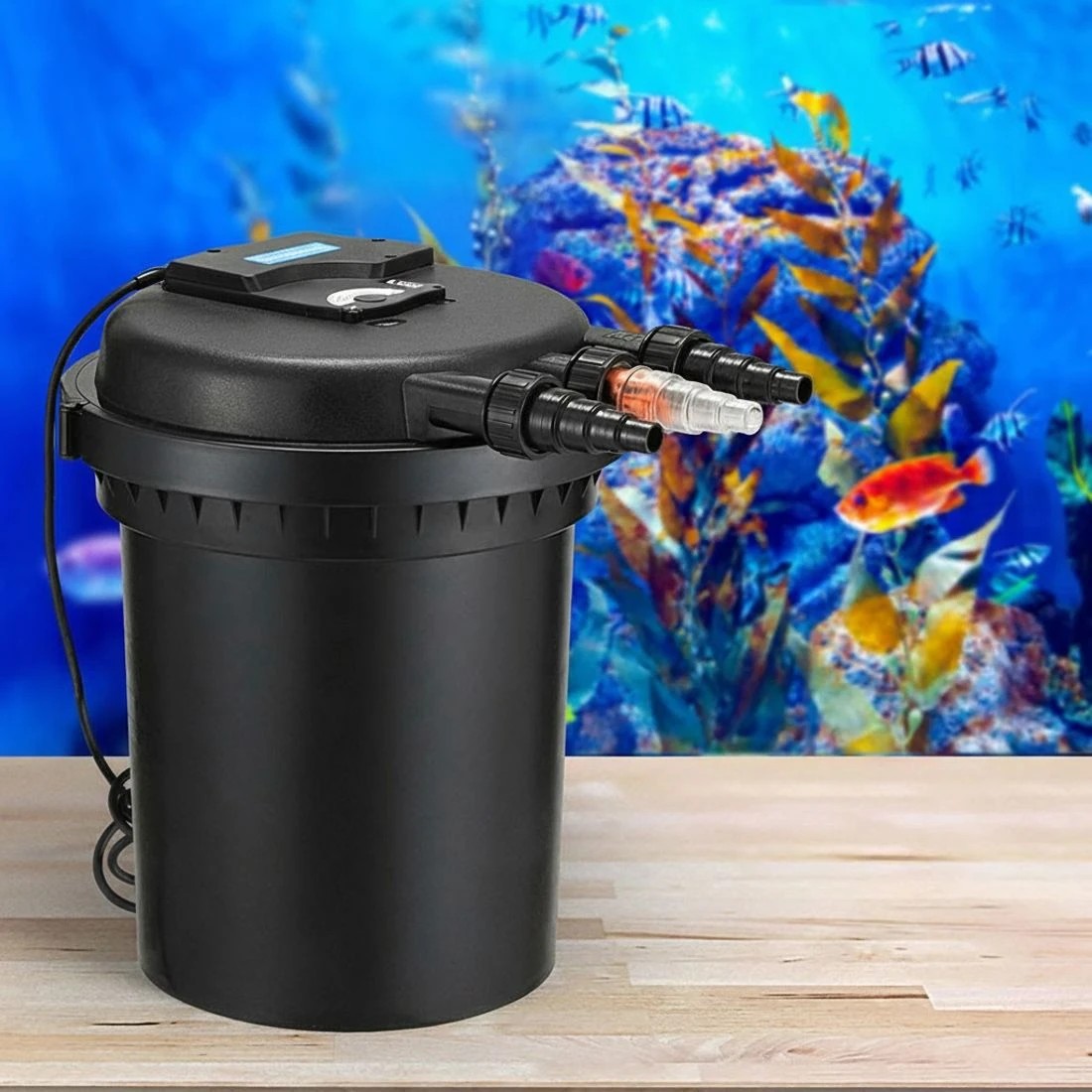 6 Giantz Aquarium Filter Fish Tank External Canister Water Filter 10000L/H - Black, 6 of 6