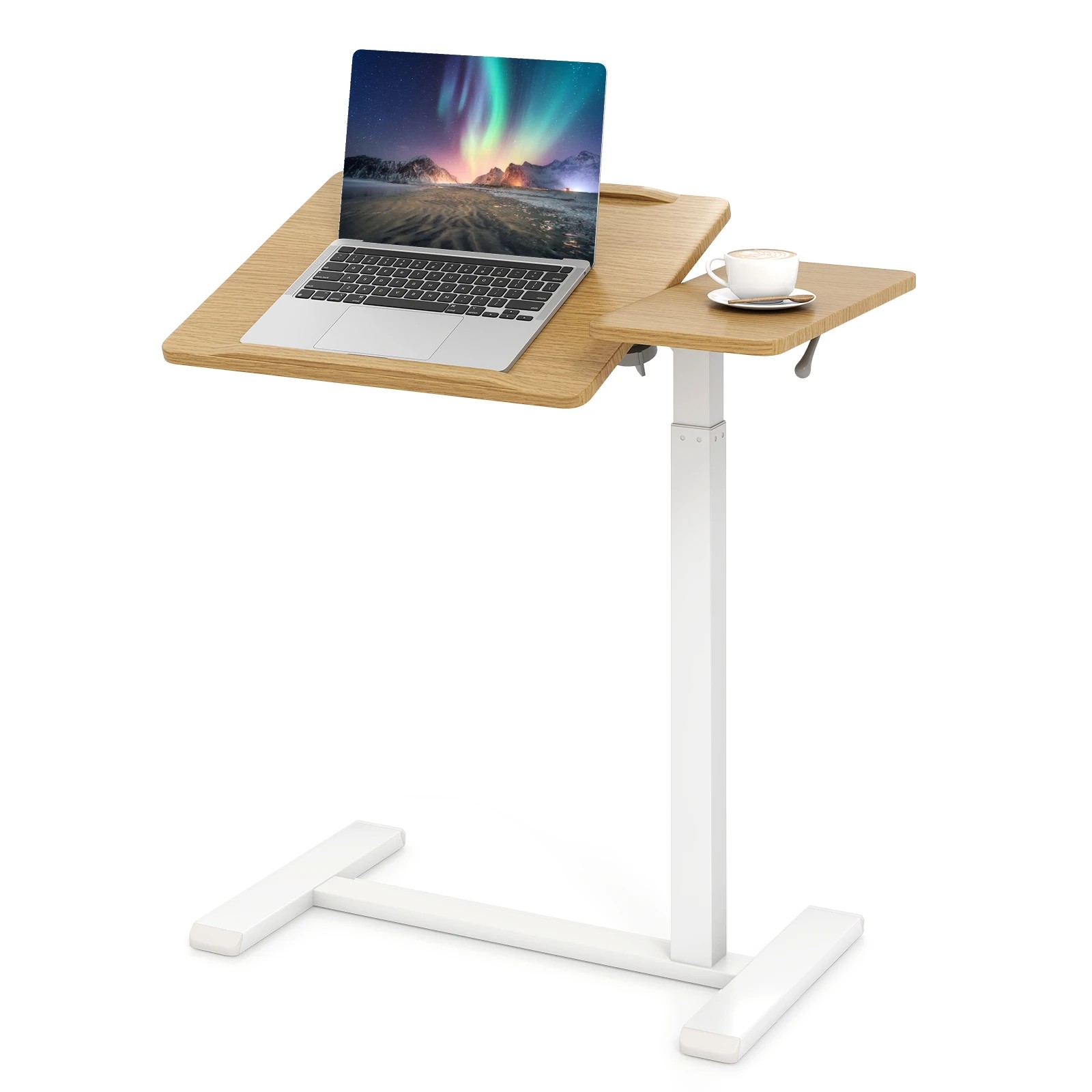 3 Costway Moblie Overbed Desk Height Adjustable Standing Laptop Table w/Tilting Tabletop, 3 of 3