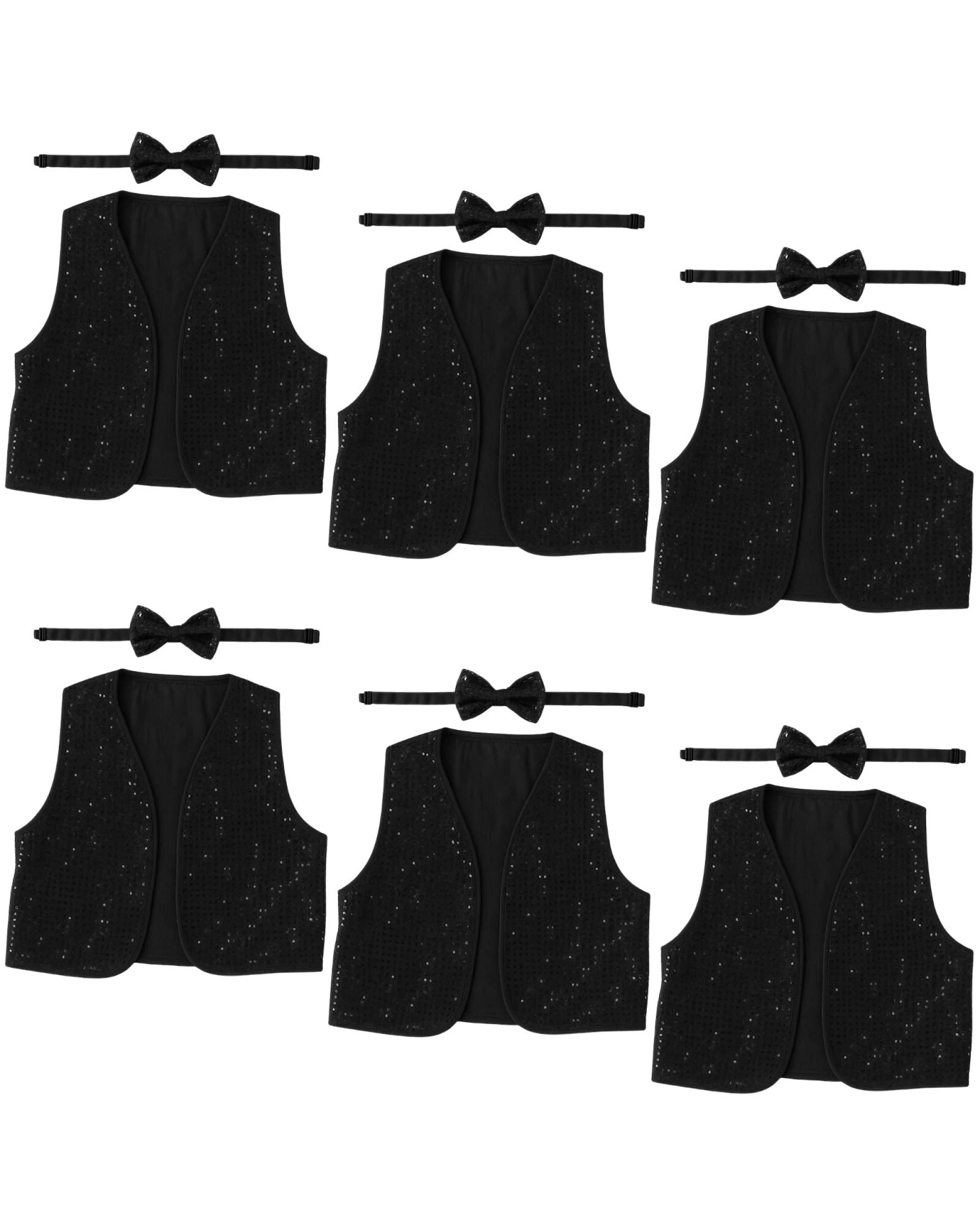 1 BR Costumes Kids Sequin Bow Tie Vest Set for 80s Costume Party, 1 of 1