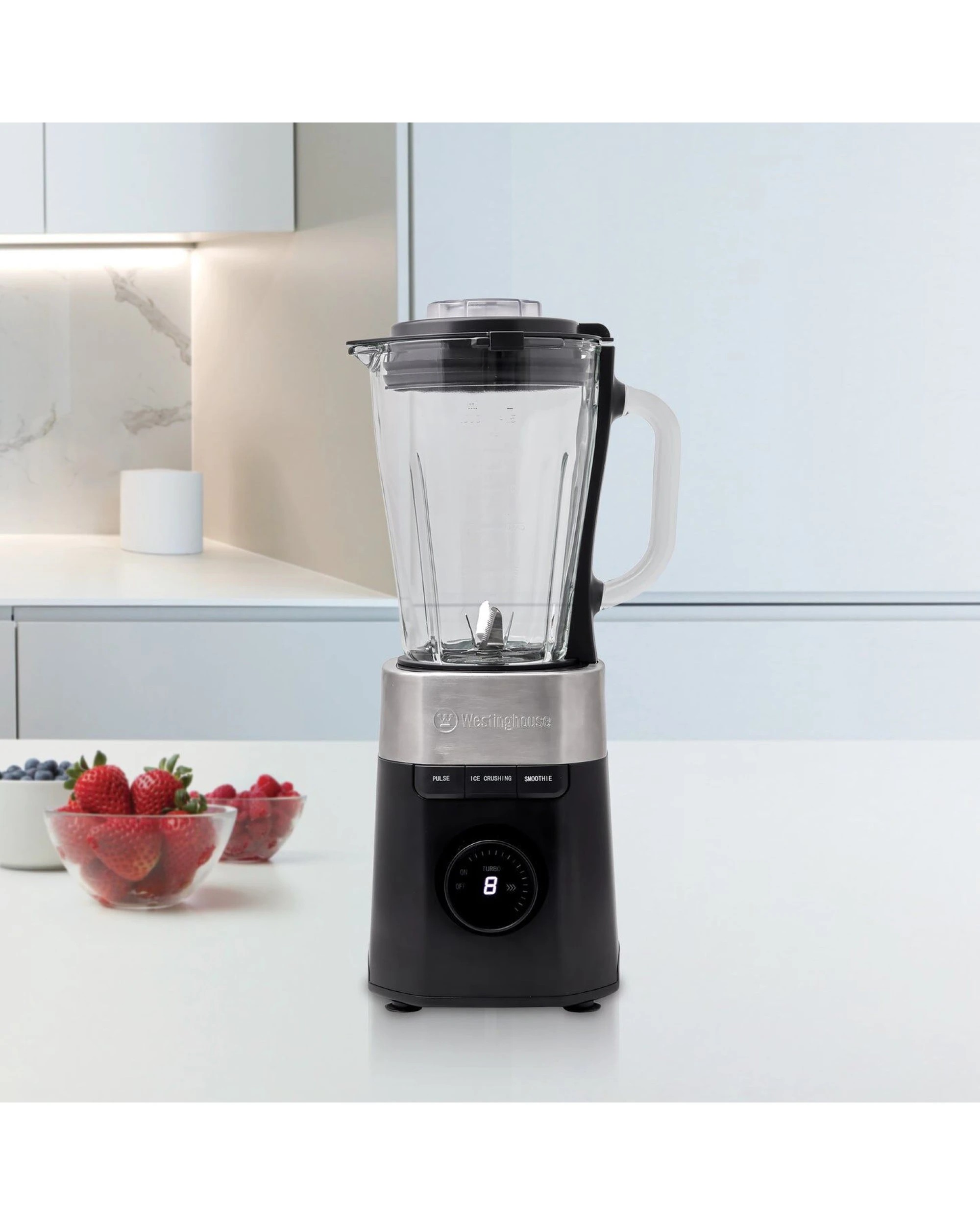 6 Westinghouse Digital Display Glass Jug Blender with 1.5L Capacity and Hex Blade, 6 of 9