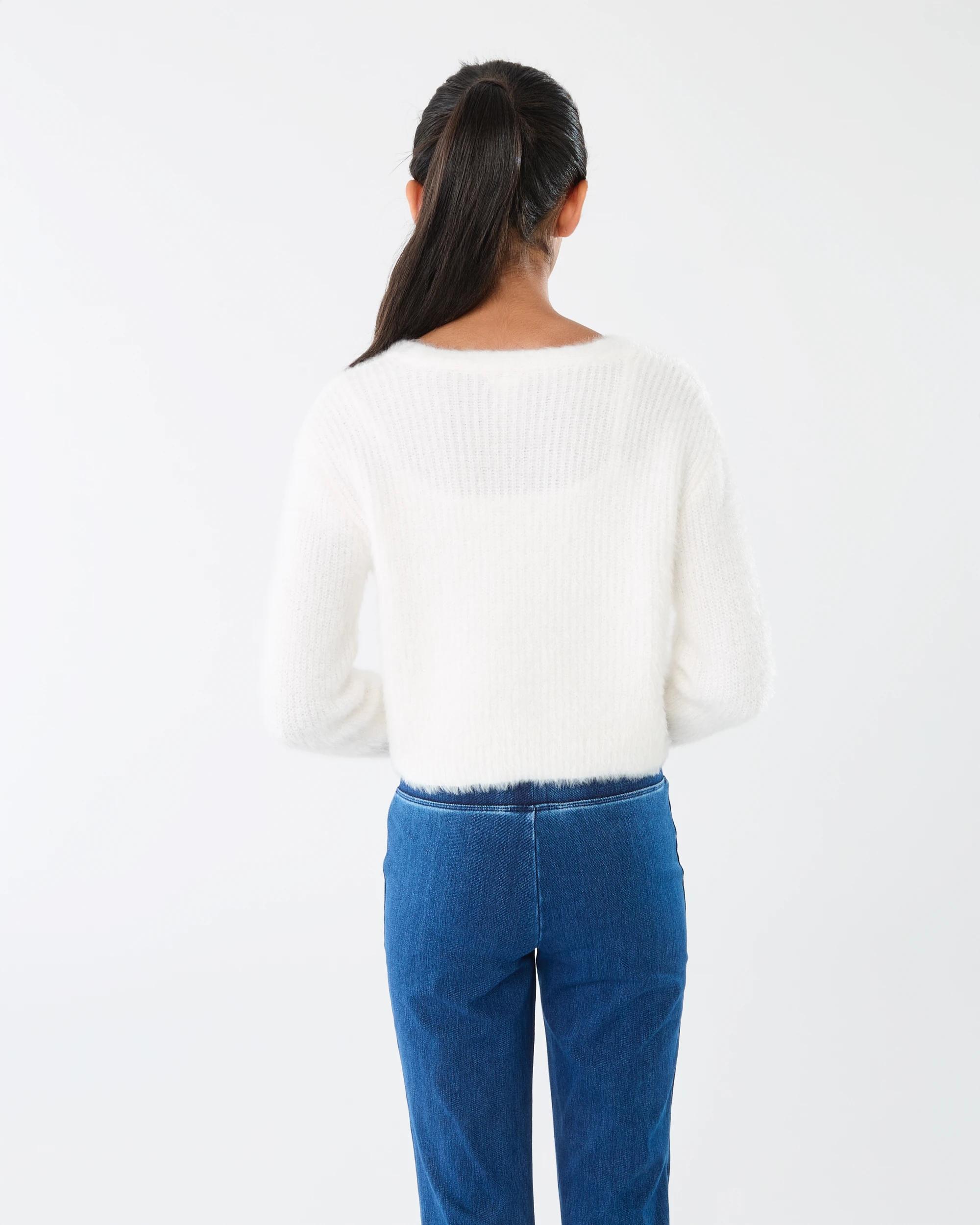 2 Eyelash Knit Cardigan White, 2 of 4