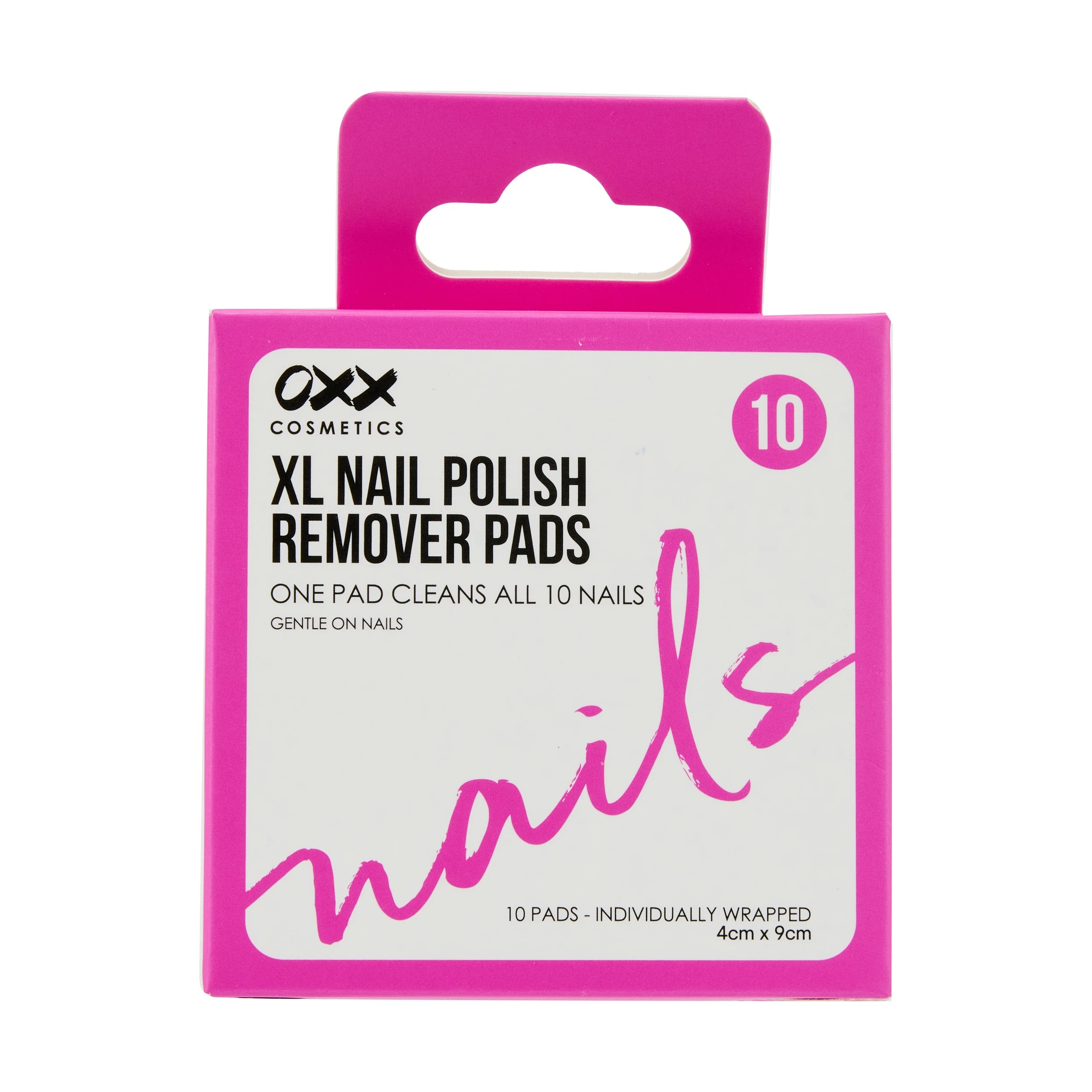 1 OXX Cosmetics 10 Pack XL Nail Polish Remover Pads, 1 of 5