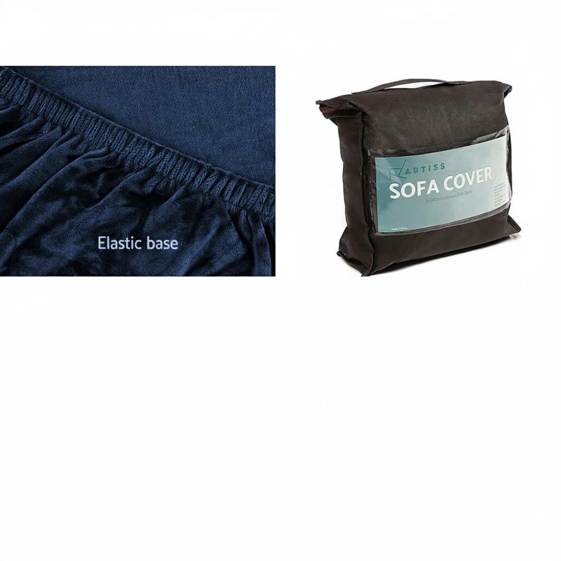 4 Artiss Sofa Cover Couch Covers 4 Seater Velvet Sapphire - Blue, 4 of 5