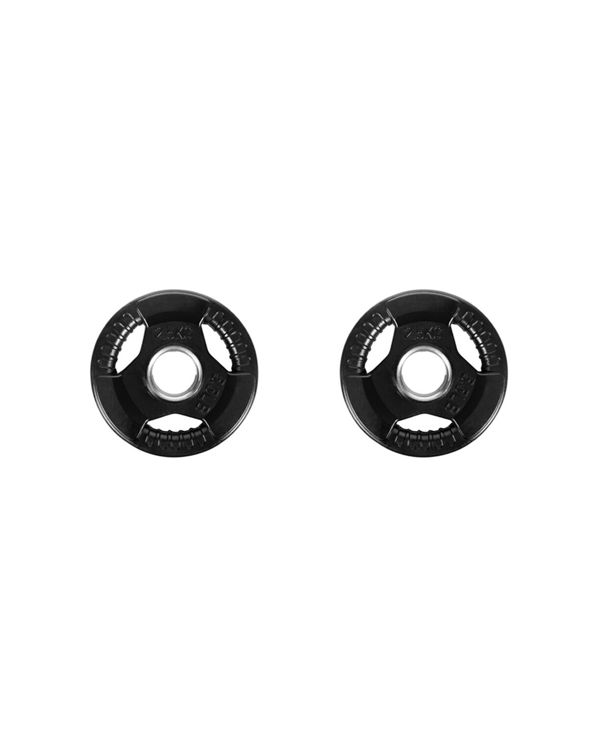 1 BODYWORX Standard Rubber Ezy Grip Disc Weight Plates 2 Pack 2.5kg 30mm - Black, 1 of 2