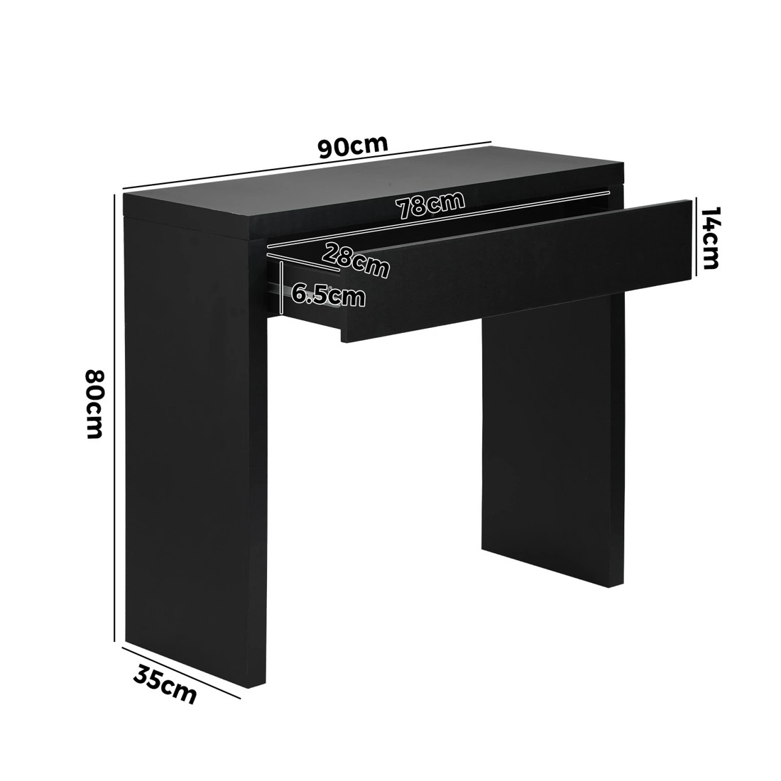 10 Oikiture Console Table Wood Sofa Table Hall Side Entry With Drawer
 - Black, 10 of 10