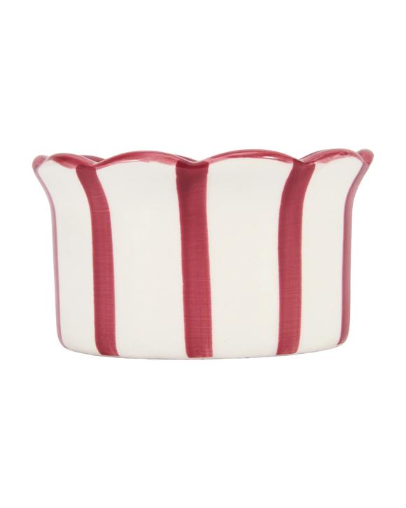 Berry Echo Stripe Ceramic Soy Blend Scented Candle