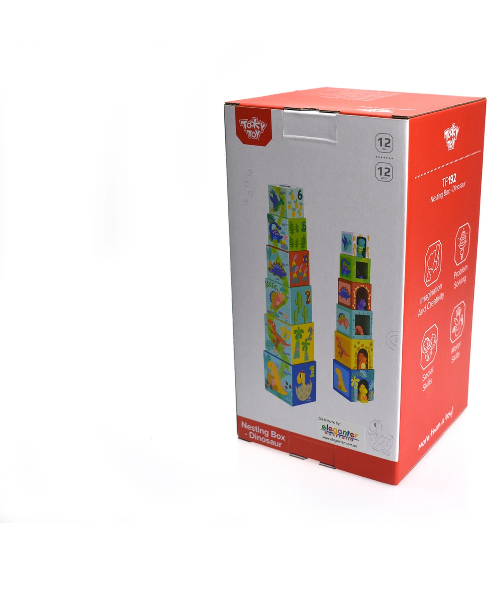 7 Tooky Toy 12pc Nesting Boxes Animal Dinosaur Stacking Kids Activity Play - Multi, 7 of 7