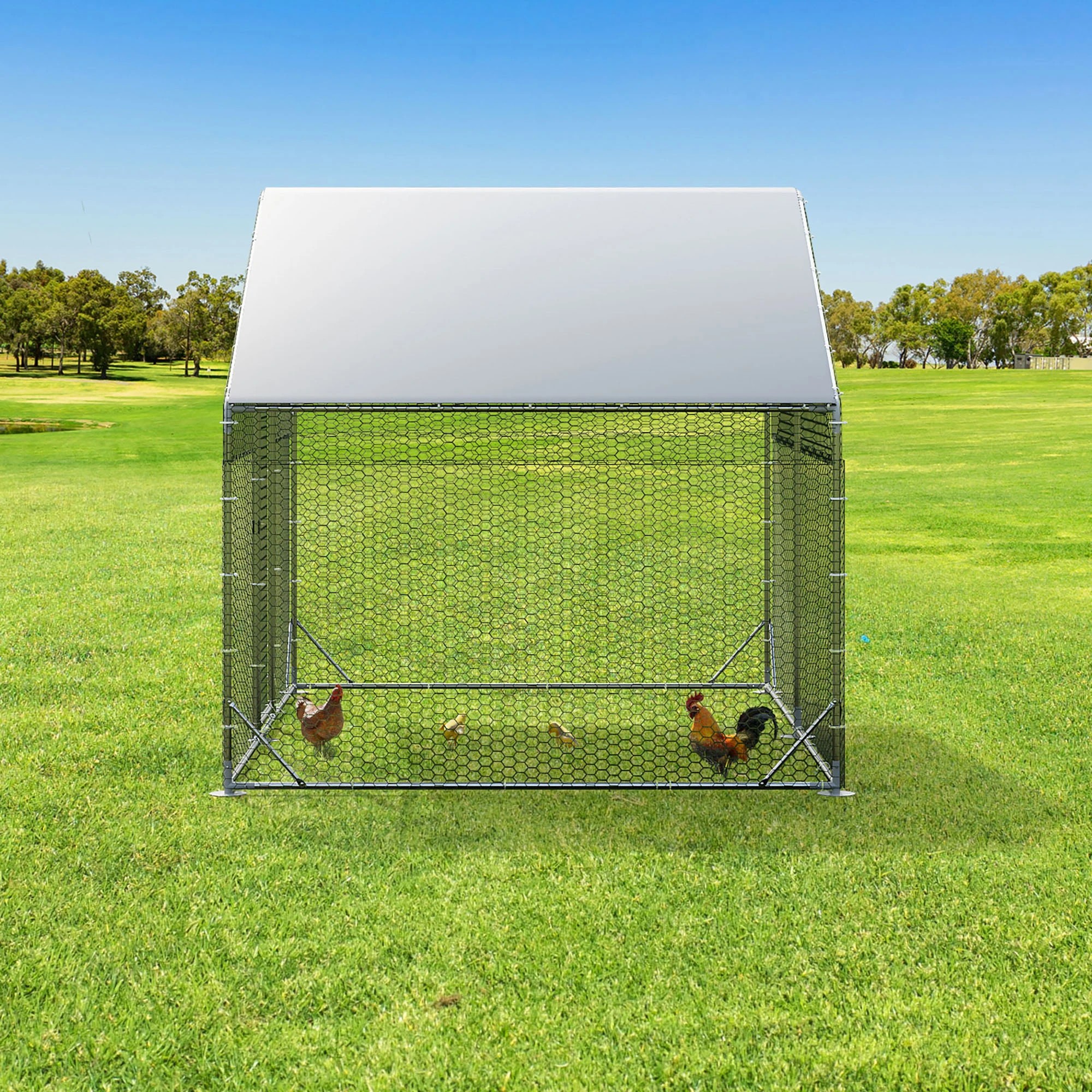 8 Pawz 200X300X195Cm Large Metal Walk-In Chicken Coop Cage, 8 of 9