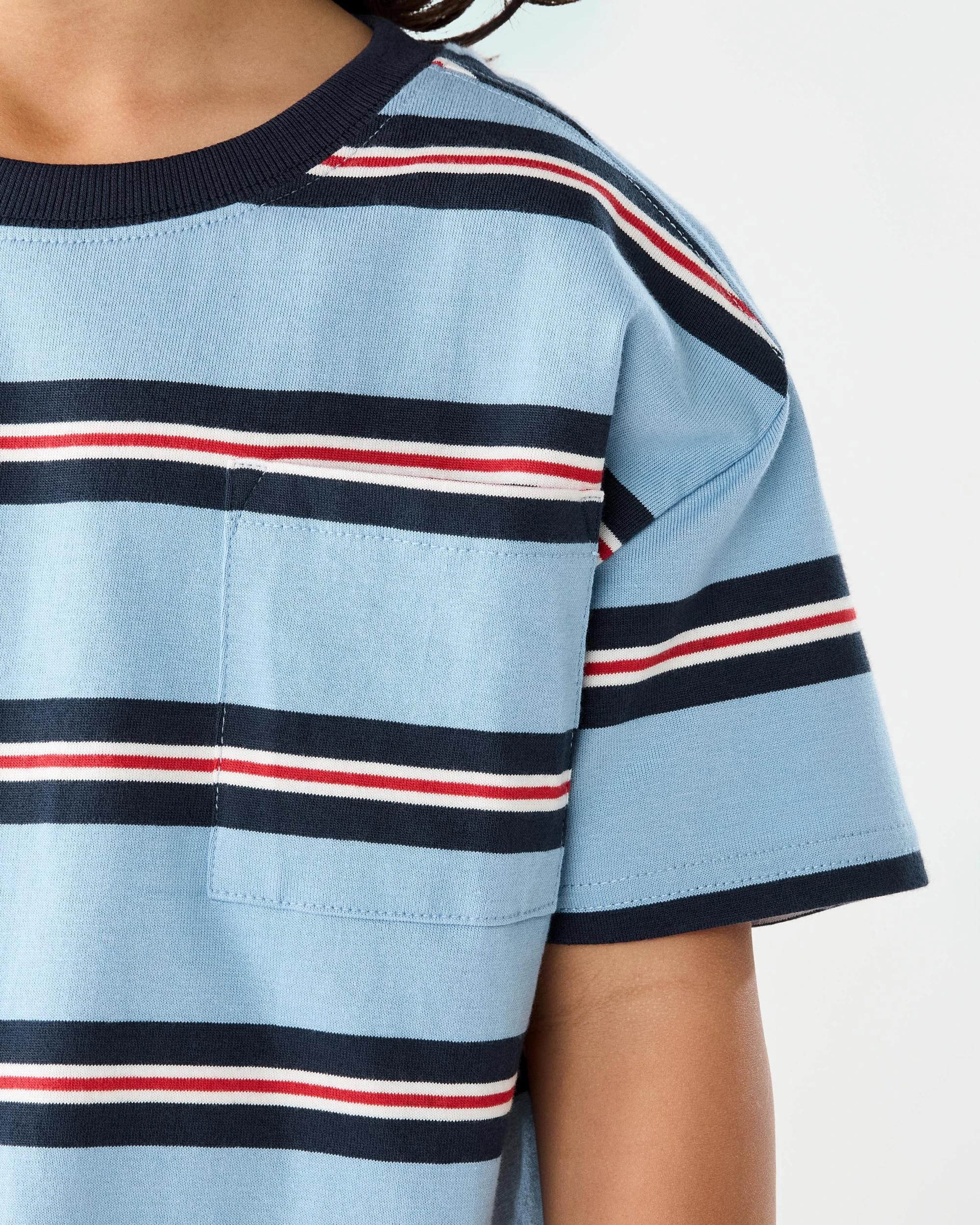 4 Oversized Stripe T-shirt Blu Stripe, 4 of 7