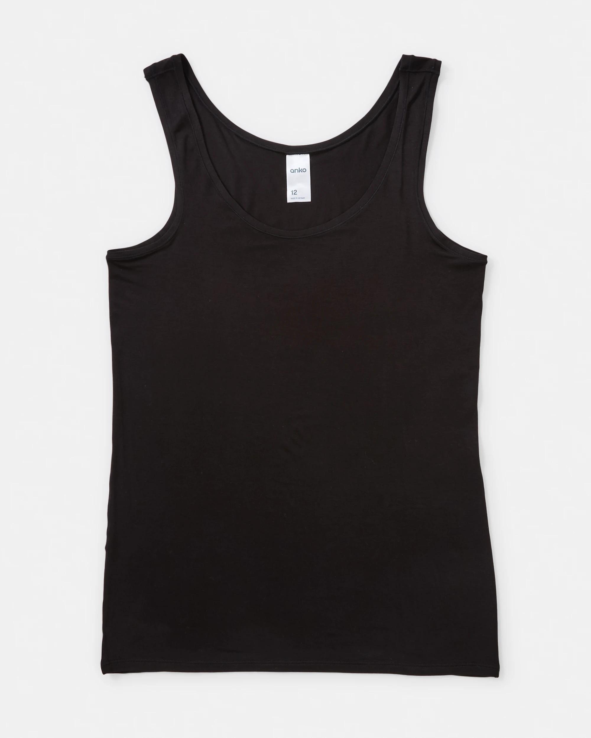 9 2 Pack Bamboo Thermal Tank Black, 9 of 10