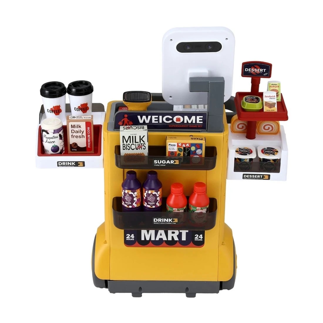 3 Keezi Kids Pretend Playset Supermarket Shopping Role Play Toy Cash Food 48PCS - Multi, 3 of 7