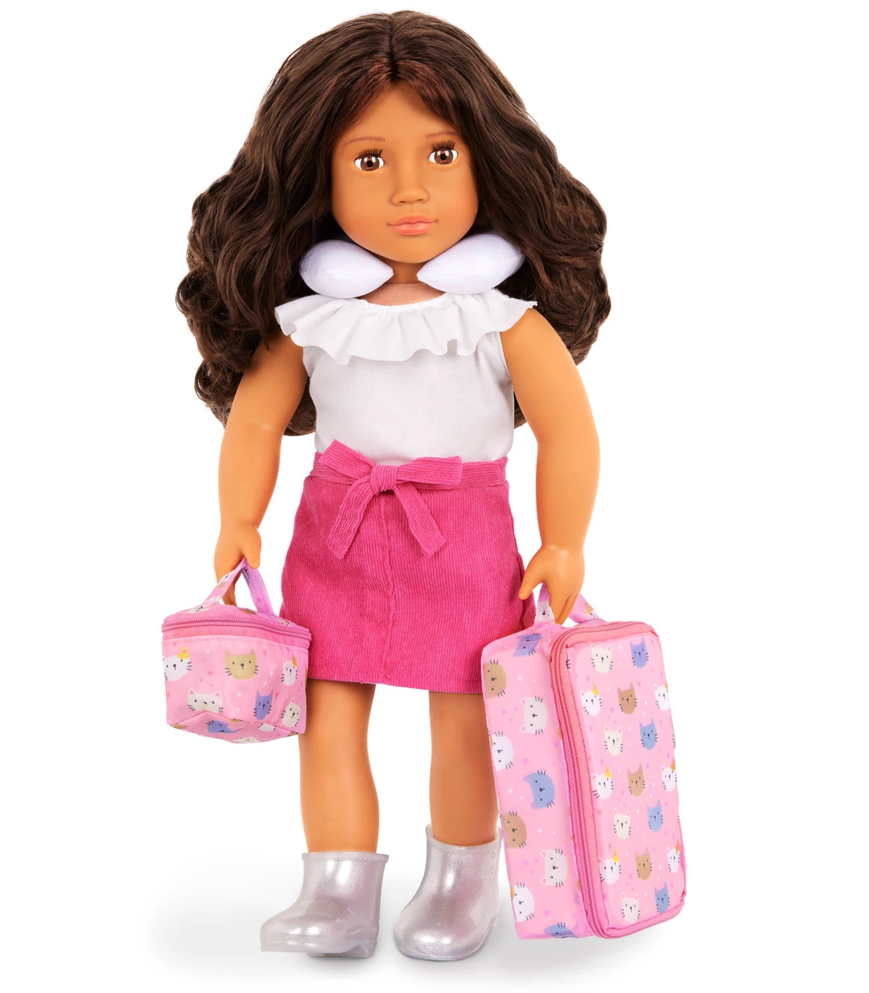 3 Our Generation Purrfectly Packed Kitty-Print Luggage & Accessories Set for 18" Dolls - Multi, 3 of 5