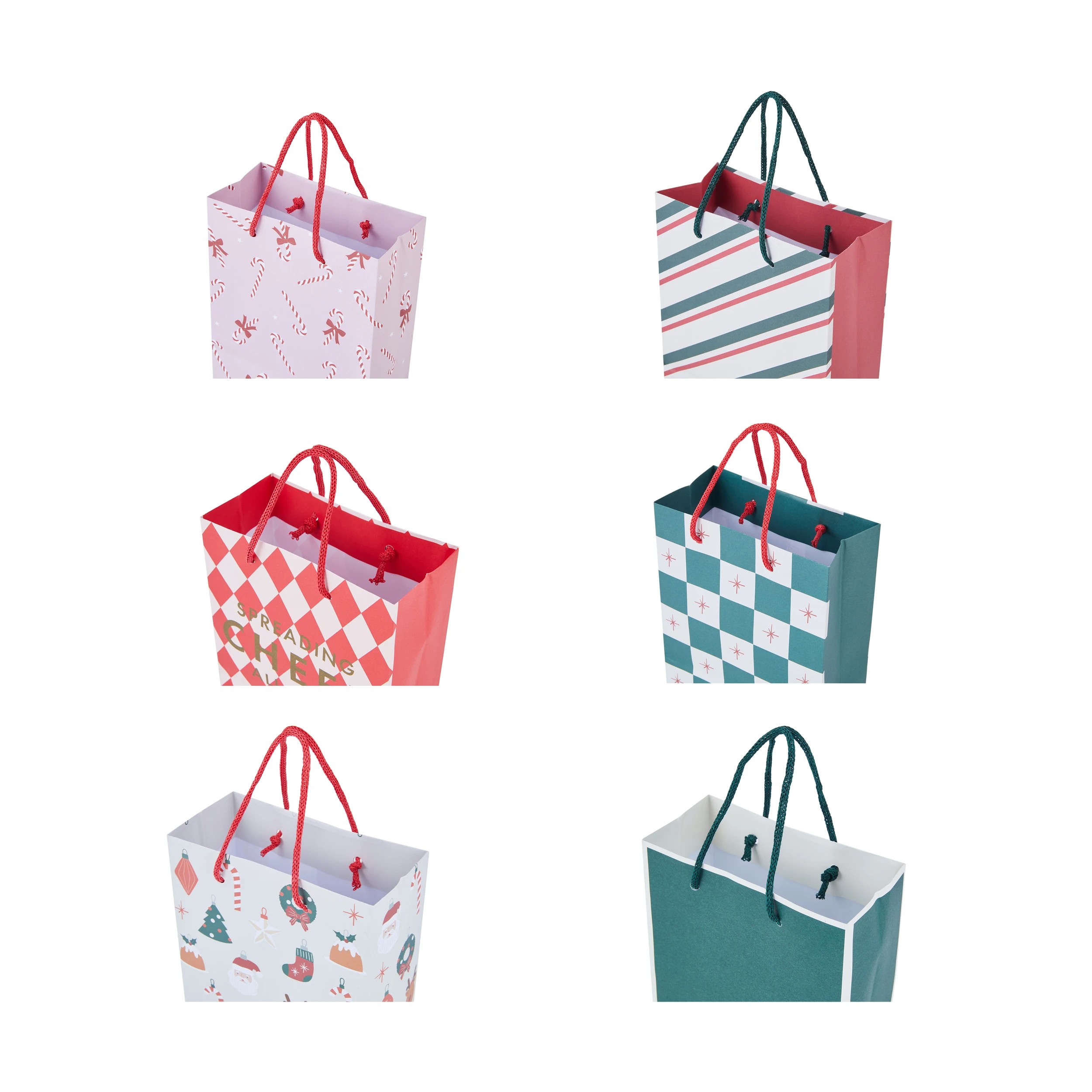 6 4 Pack Christmas Gift Bags - Small, Assorted, 6 of 7