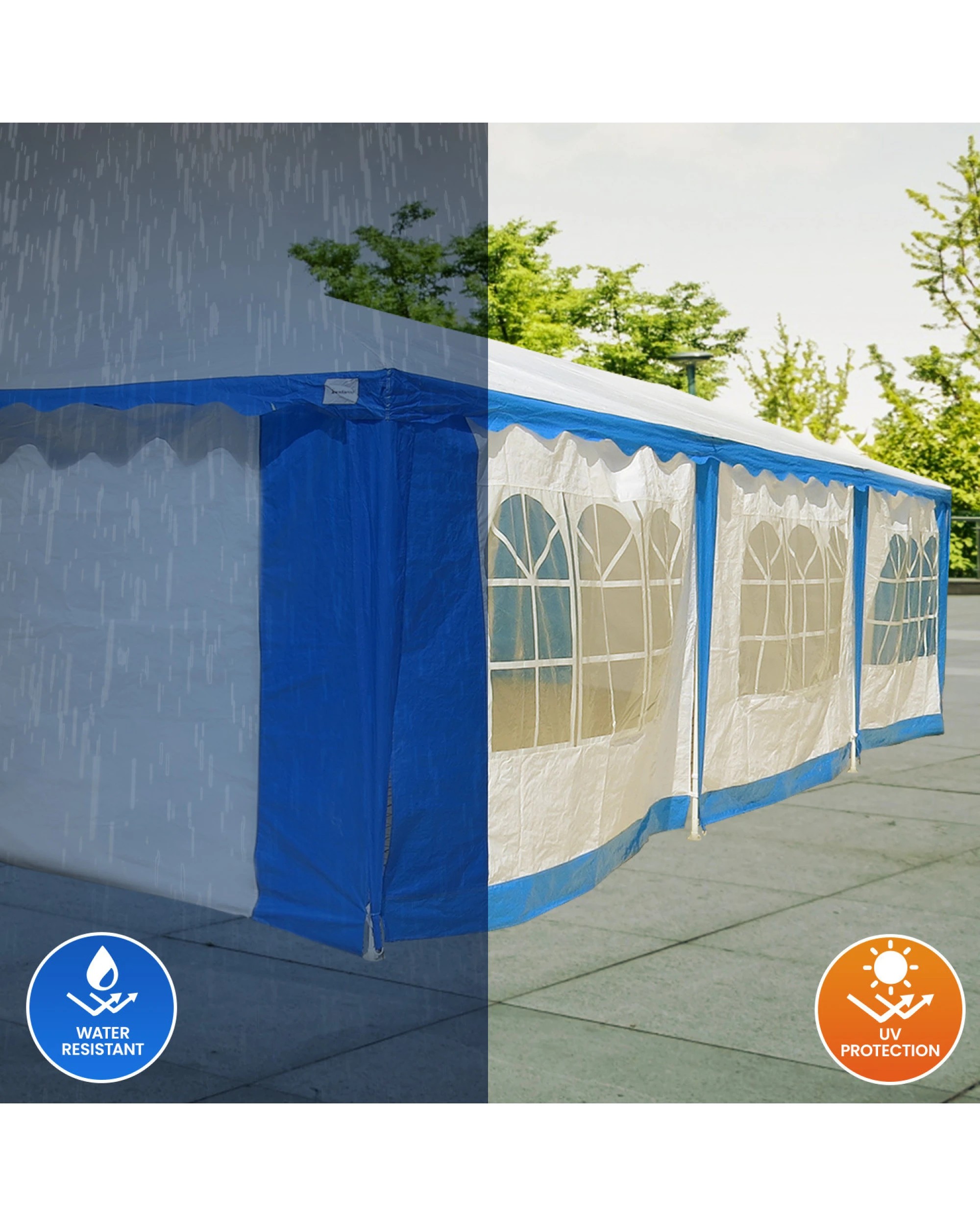 6 Wallaroo Large 4m x 8m Gazebo Party Wedding Tent Outdoor Event Marquee Canopy - Blue, 6 of 7