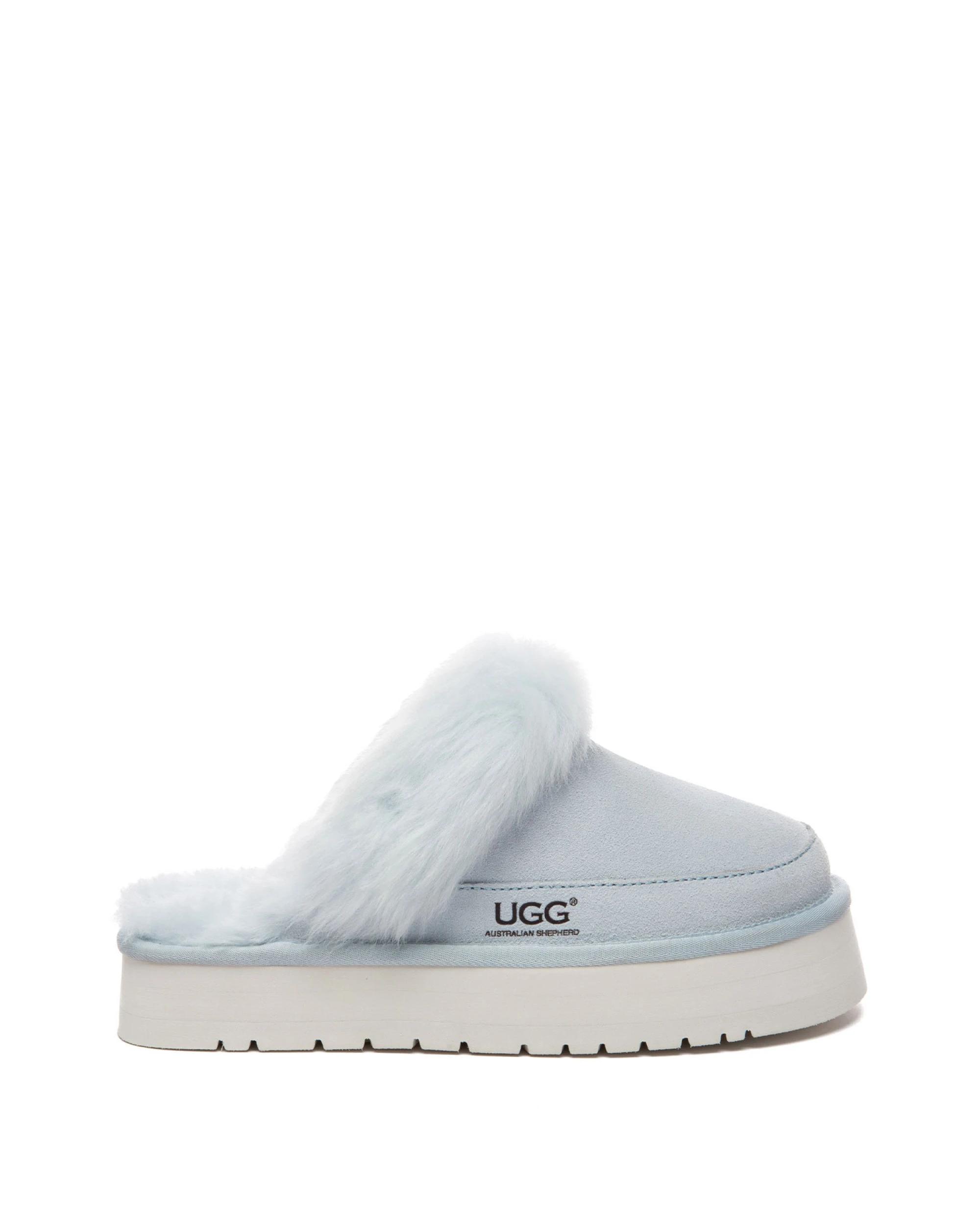 1 Australian Shepherd UGG Moress Platform Slippers AQUA BLUE, 1 of 5