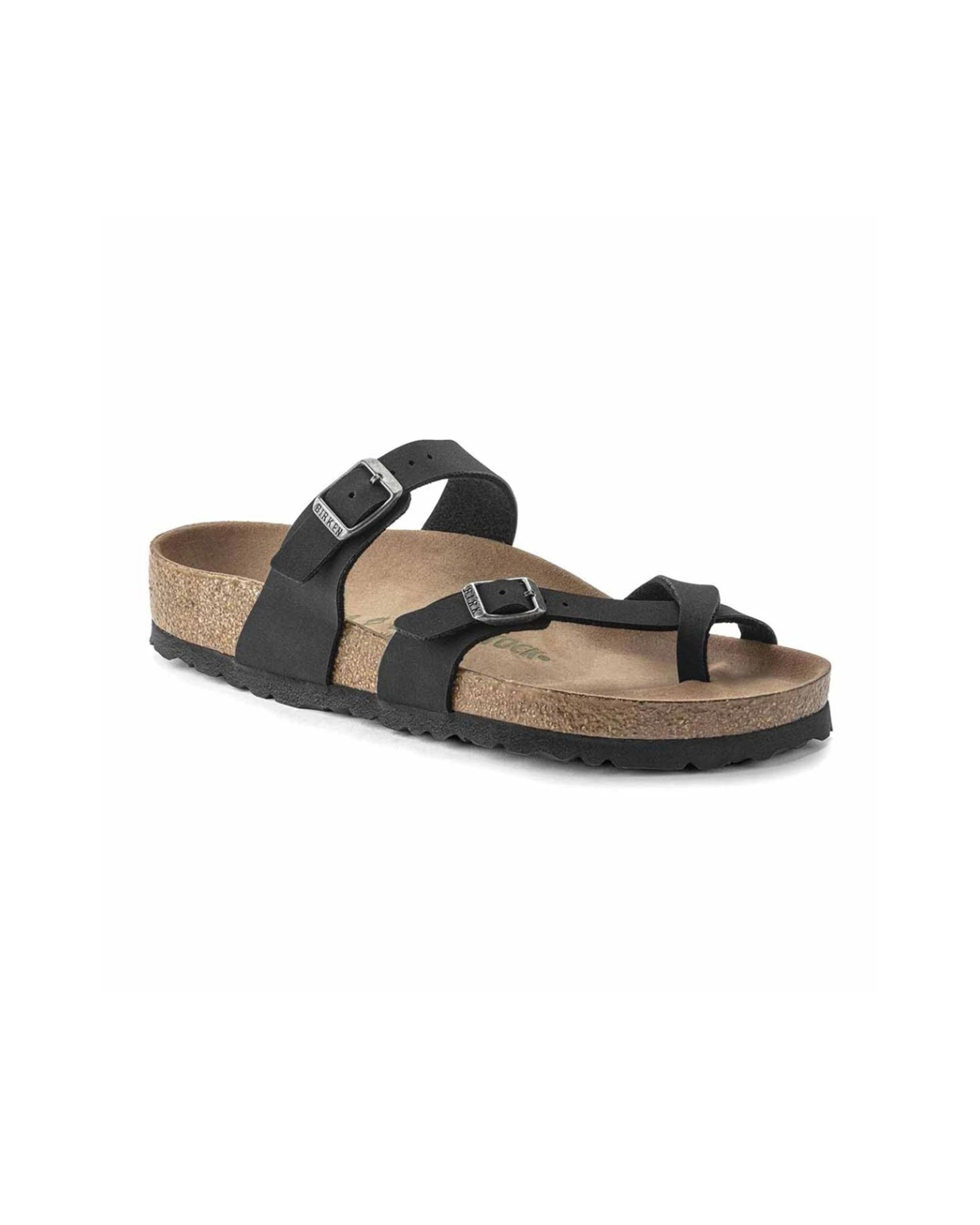 2 Birkenstock Mayari BirkiBuc Vegan Sandals Narrow Width BLACK, 2 of 6