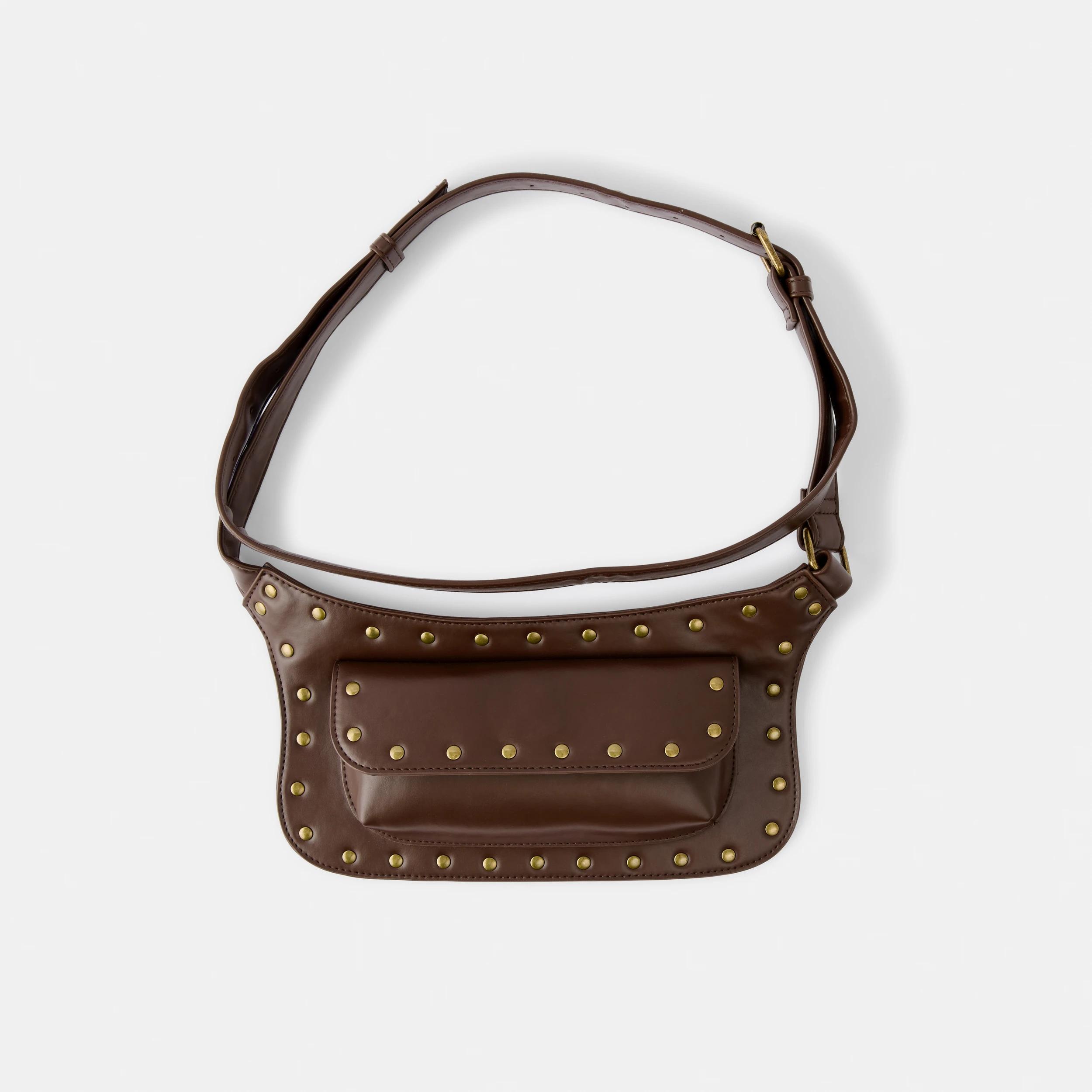 1 Studded Belt Bag Choc Plum, 1 of 8