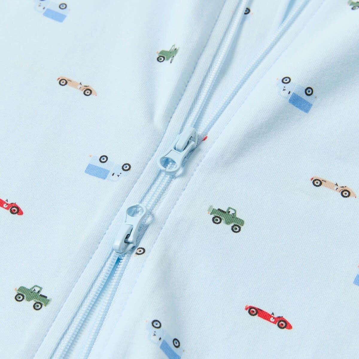 4 Short Sleeve Zip Romper BLUE VEHICLES, 4 of 4