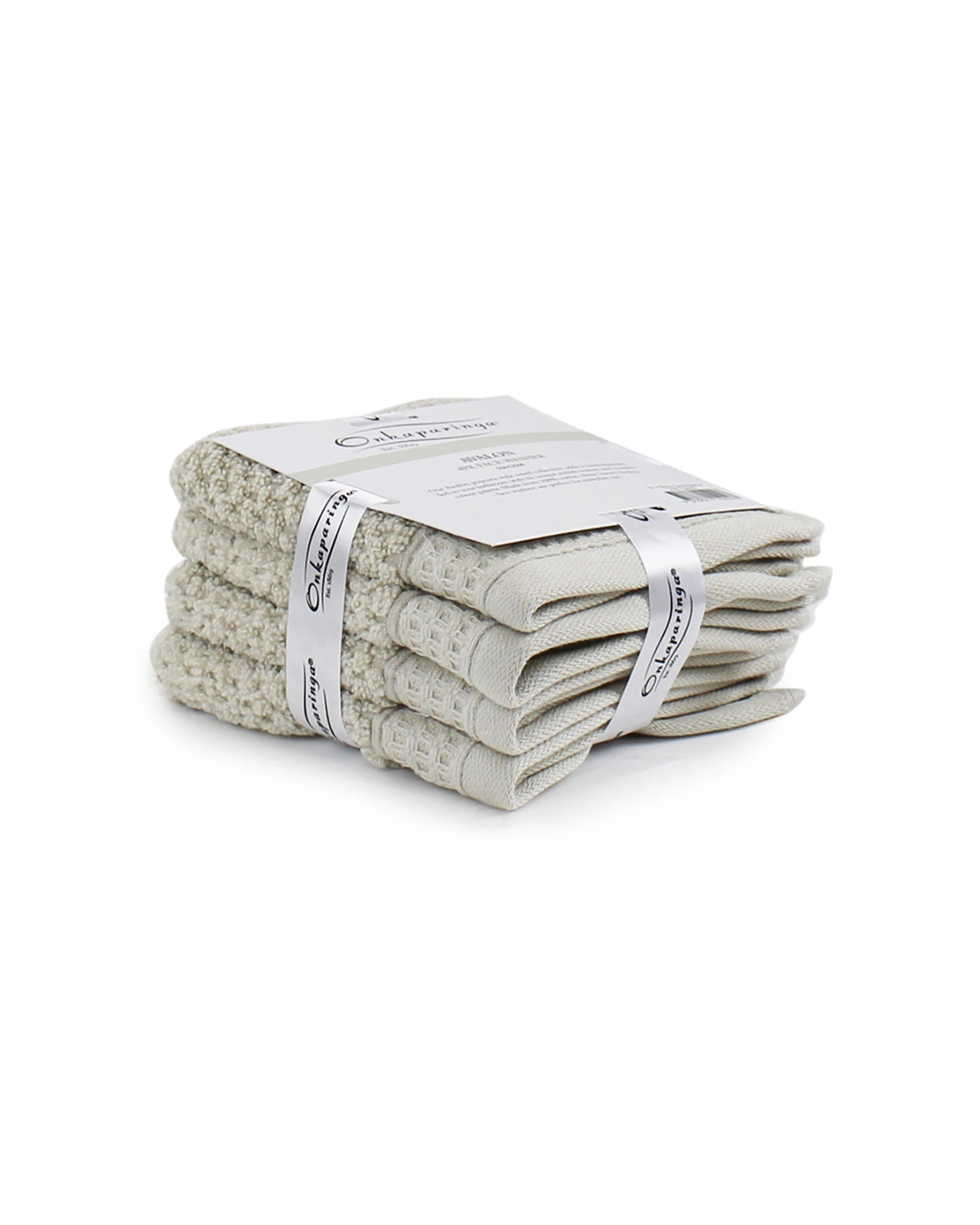 3 Onkaparinga 4pc 30x30cm Cotton Avalon Bathroom Face Washers 550gsm Soft Sand - Natural, 3 of 3