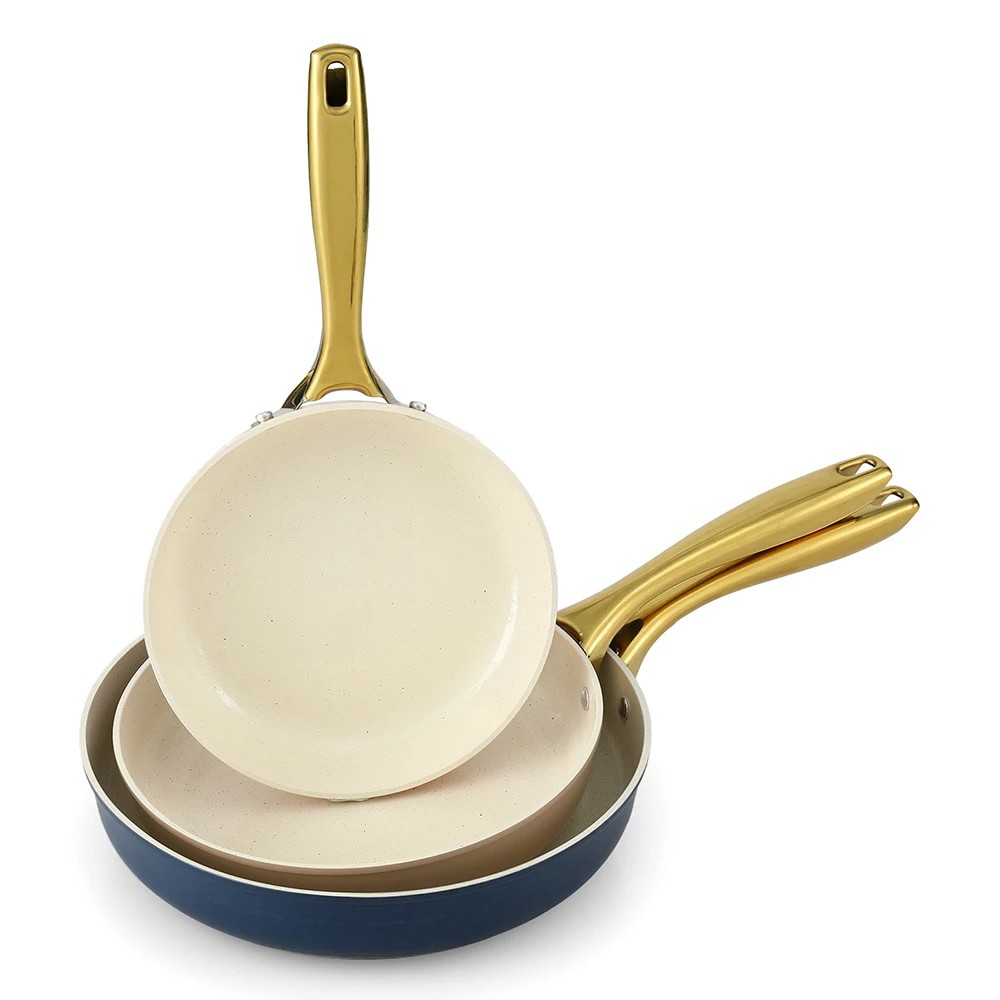 1 5-star Chef Frying Pan 3PCS Shades Frypan Set Ceramic Coating - Multi, 1 of 7