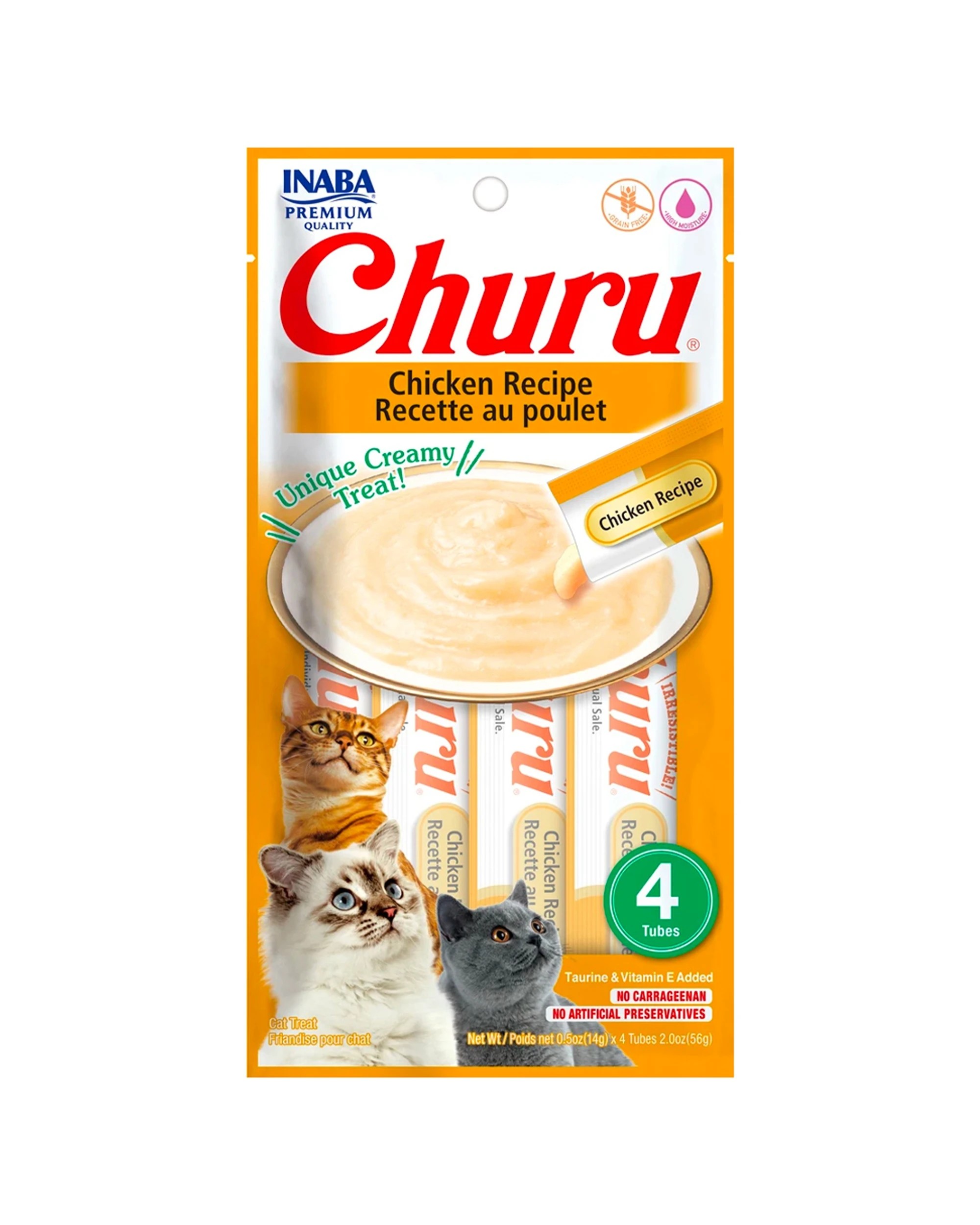 2 Inaba Churu Chicken Cat Treat Tubes 6 Pack 4 Pack 14g - Plain, 2 of 3