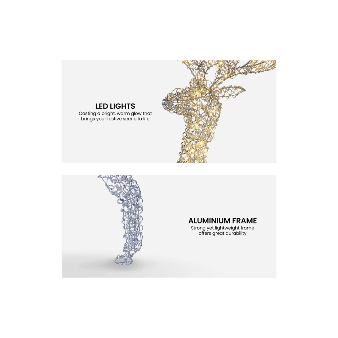 4 Christabelle Large 1.5m Christmas Reindeer Outdoor Indoor Display Decoration Lawn Statue Led Lights Red Bow, 4 of 7