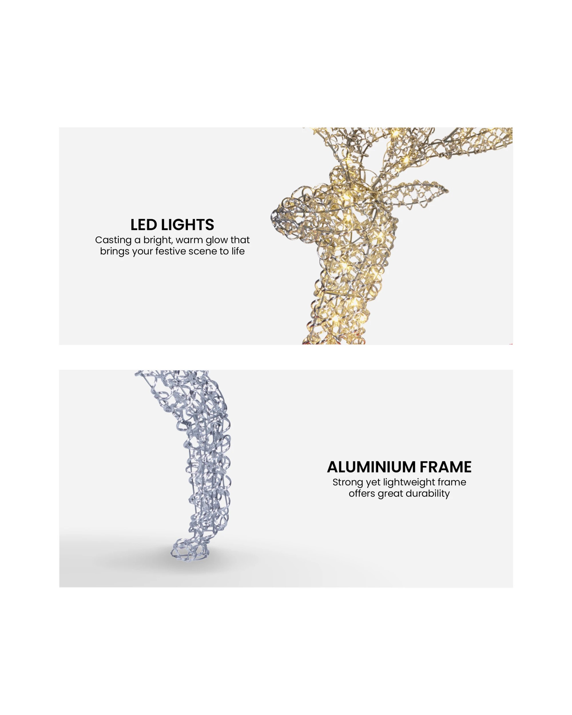 4 Christabelle Large 1.5m Christmas Reindeer Outdoor Indoor Display Decoration Lawn Statue Led Lights Red Bow, 4 of 7