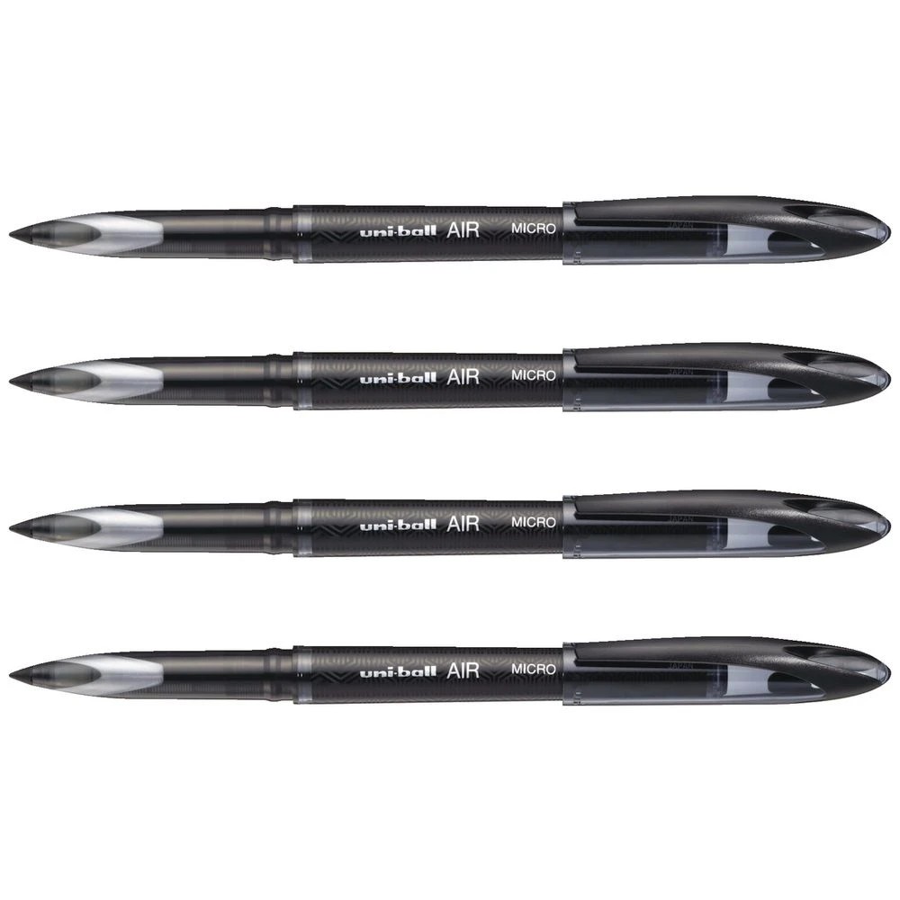 2 Uni-Ball Air Micro Rollerball Pen Black 4 Pack, 2 of 2