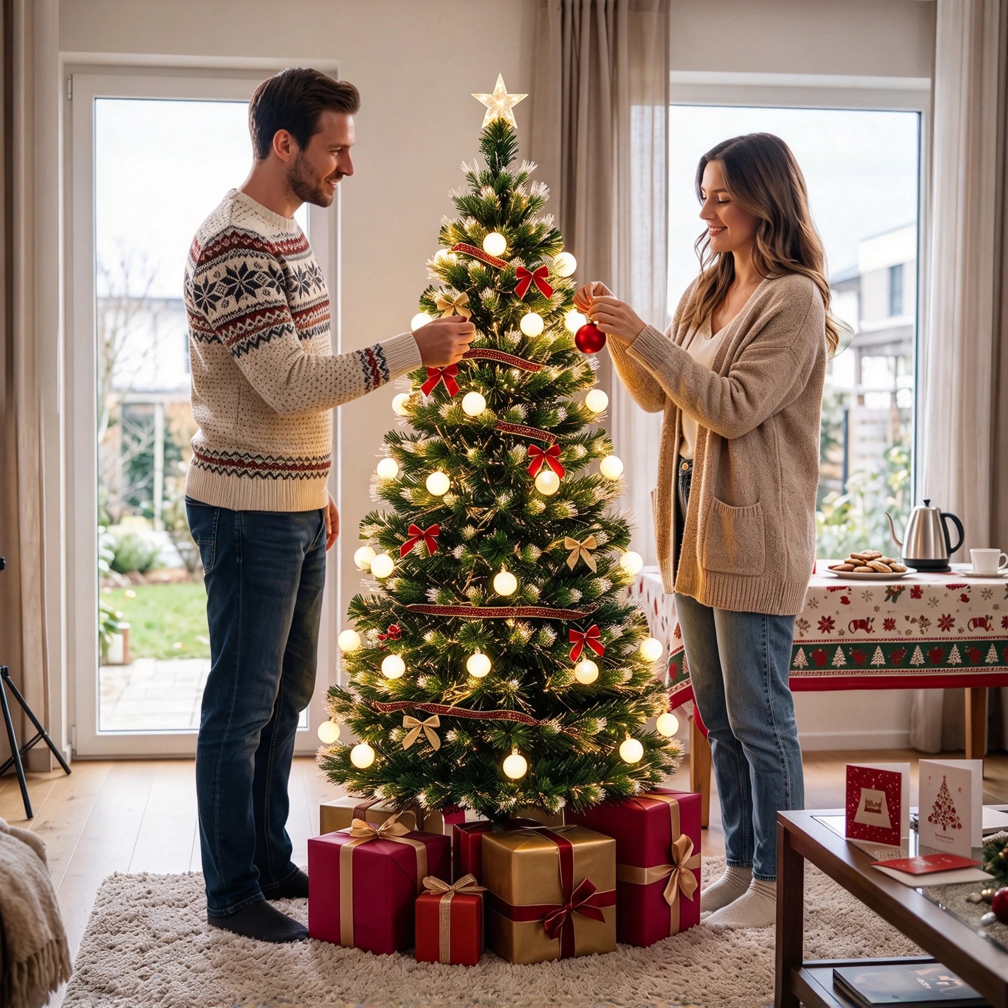 6 Costway 1.8M Artificial Fiber Optic Christmas Tree 36 Warm White LEDs, 6 of 7