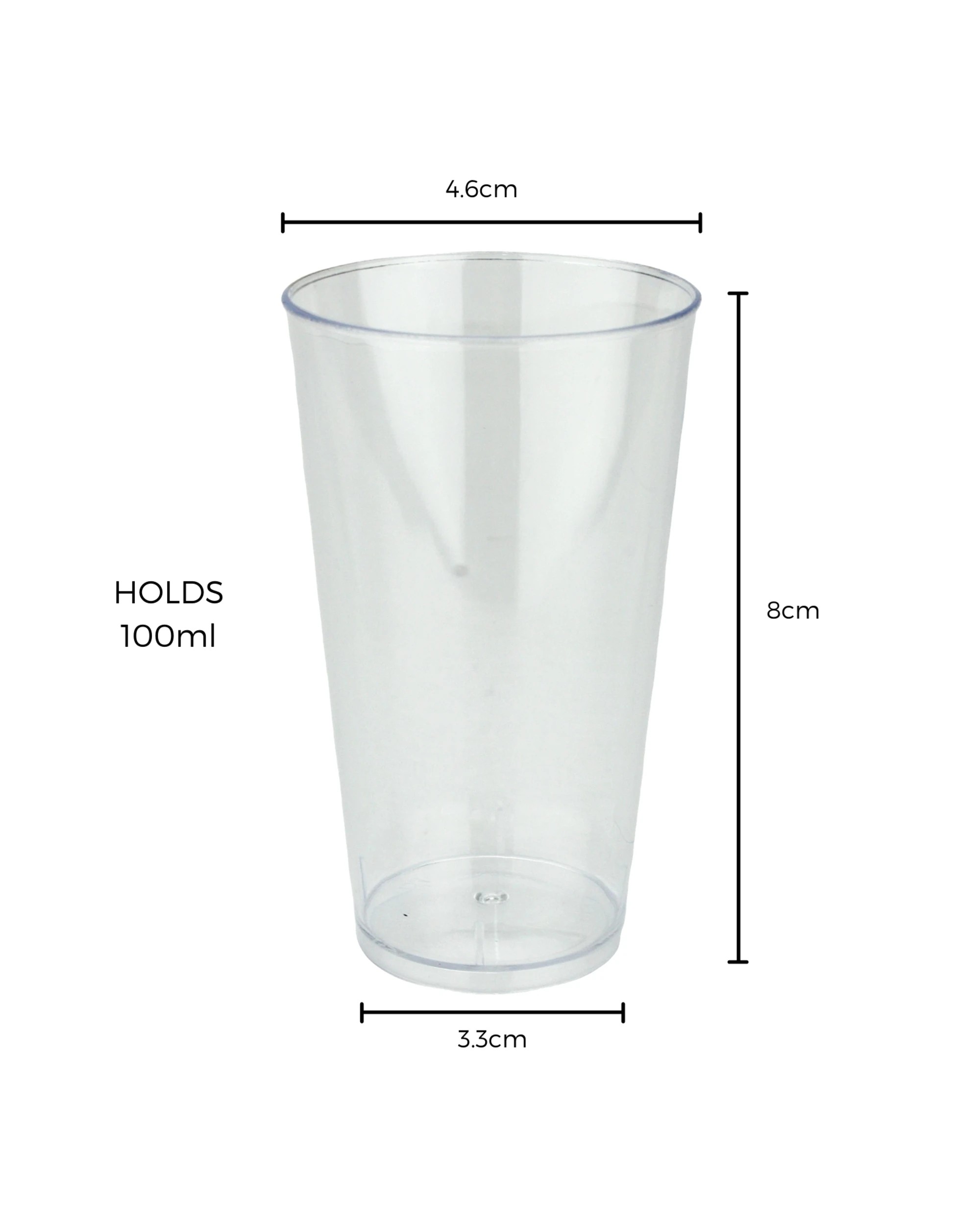 2 Fun Time Clear 8cm Cylinder Cocktail Cups Pack of 12, 2 of 2