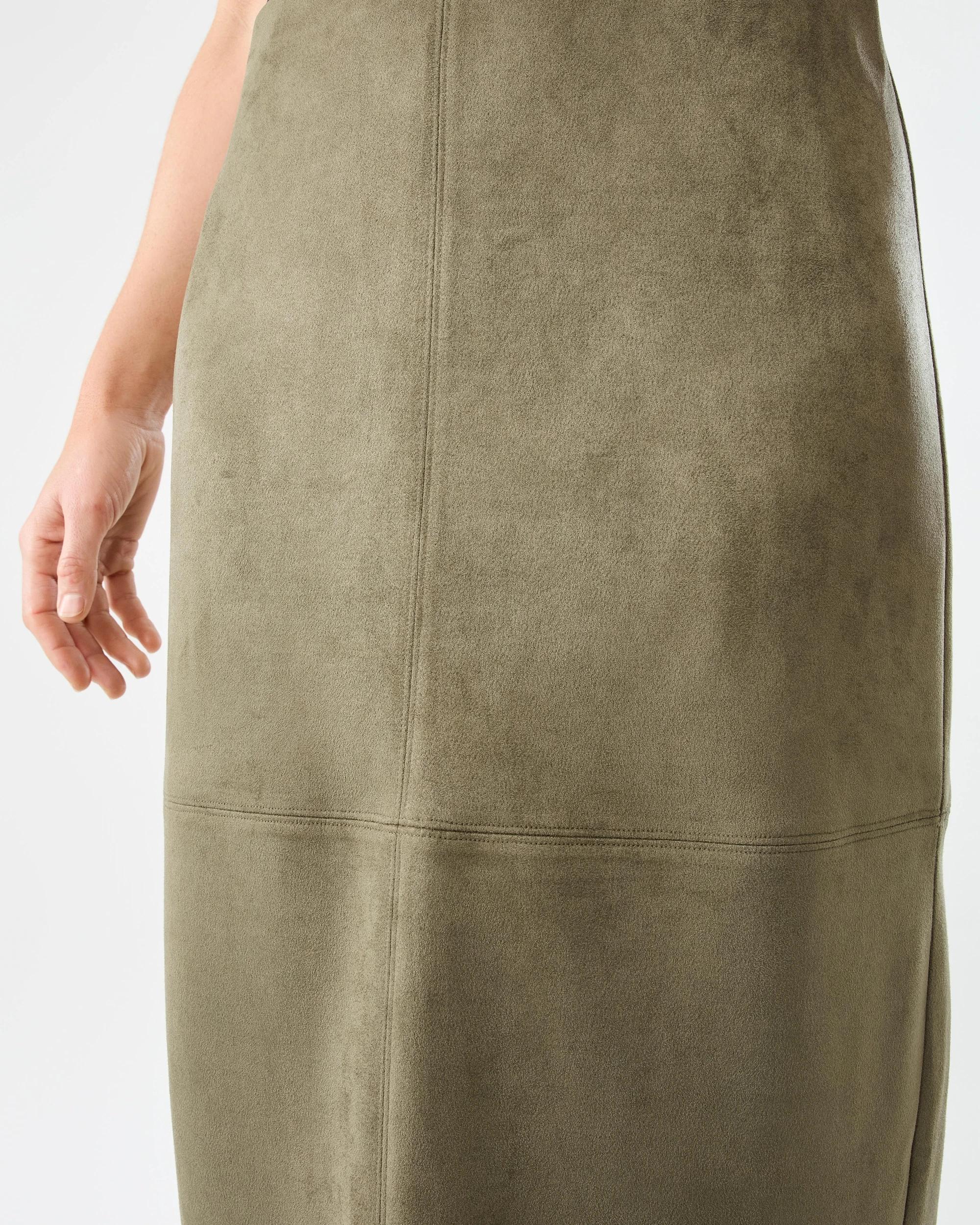 5 Suedette Pencil Skirt Deep Olive, 5 of 6