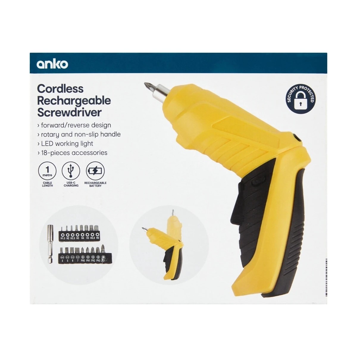 8 Cordless Rechargeable Screwdriver - Yellow, 8 of 8