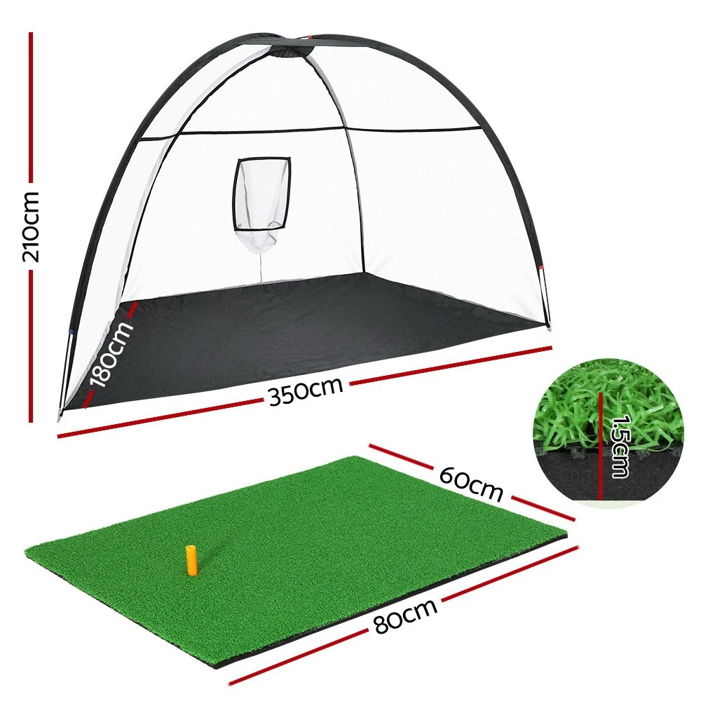 2 Everfit 3.5m Golf Practice Net with Driving Mat Training Aid Target Hitting - Multi, 2 of 6