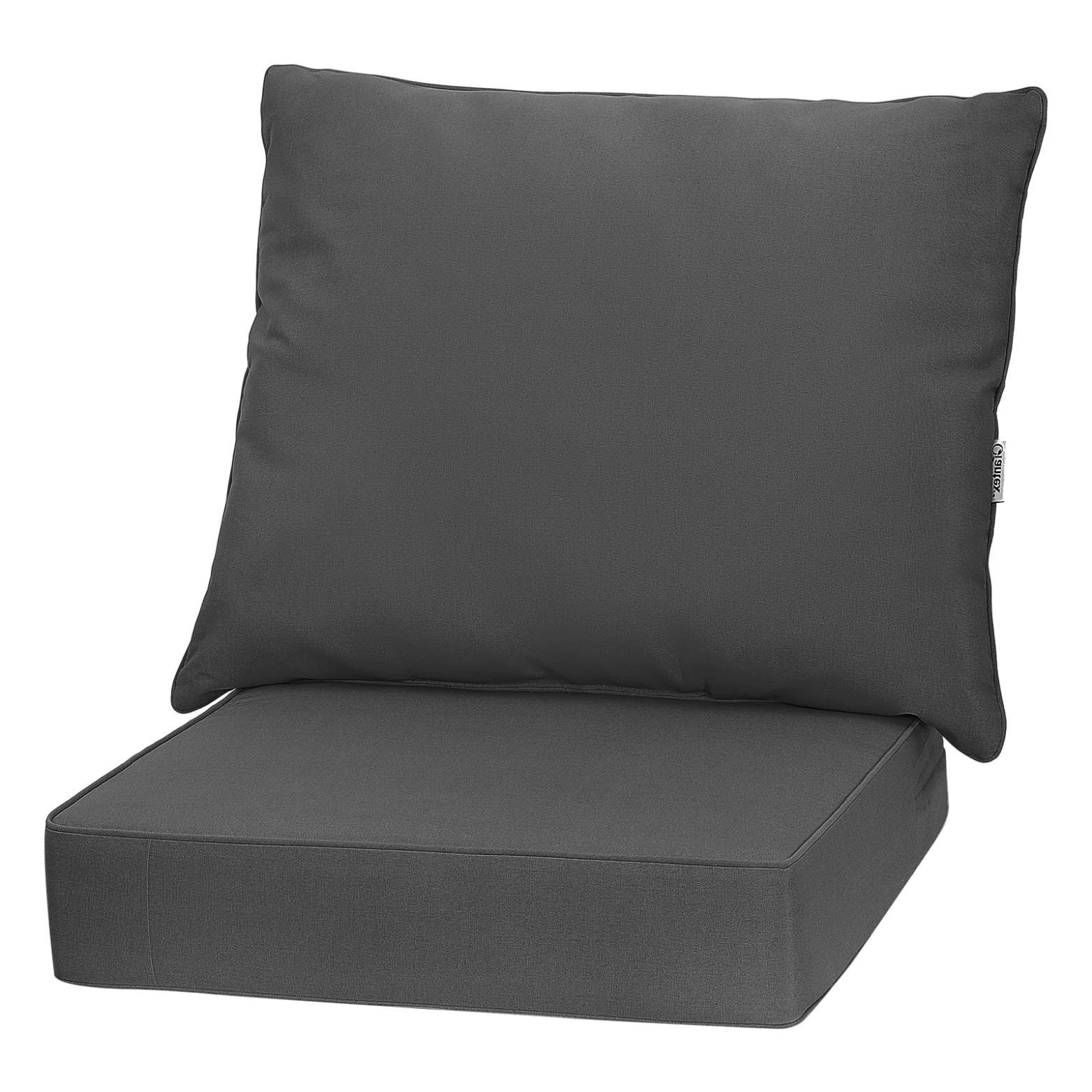 1 Costway Patio Cushion Set Indoor Outdoor Chair Seat Pads - Grey, 1 of 4