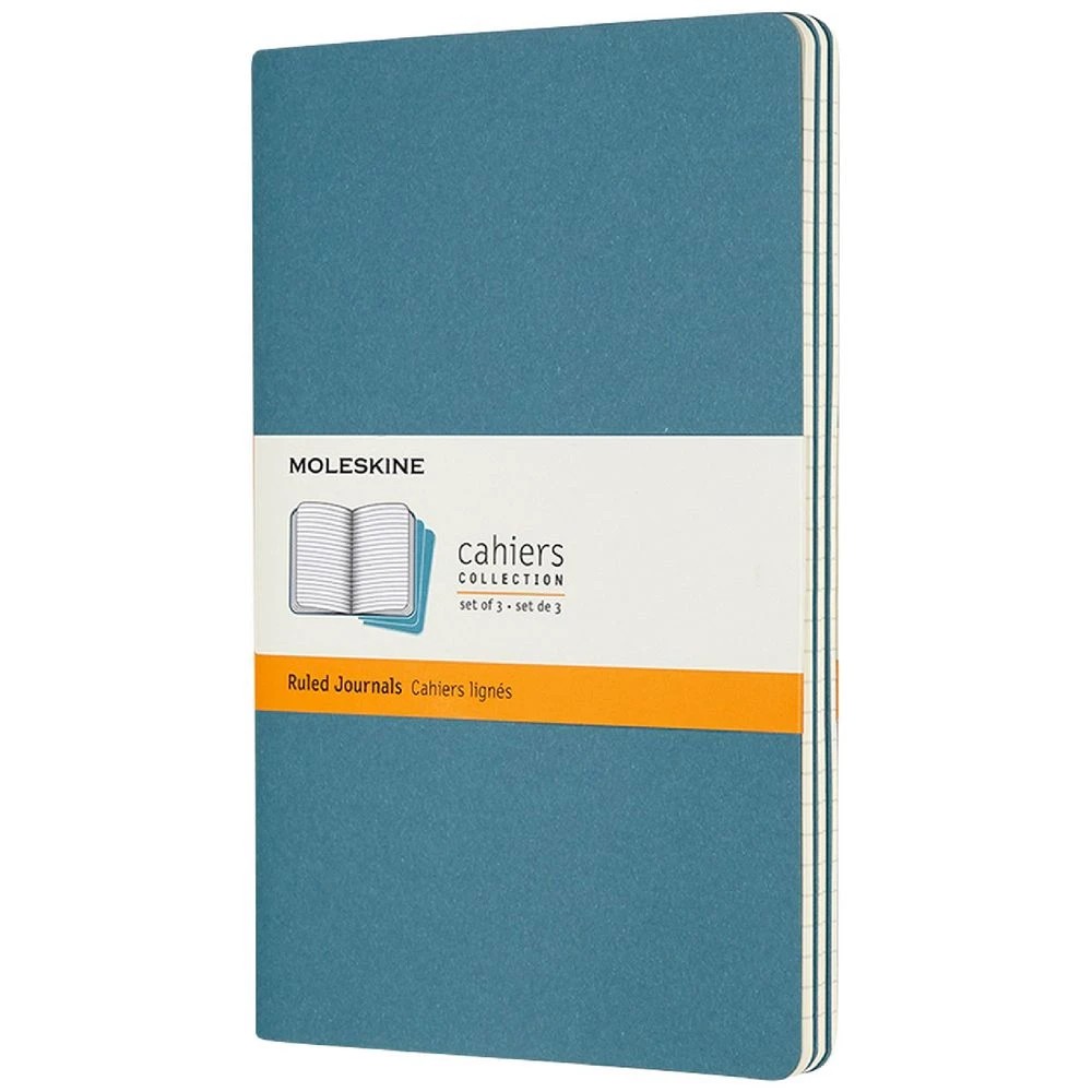 1 Moleskine Cahier Notebook Large 3 Pack Brisk Blue, 1 of 5