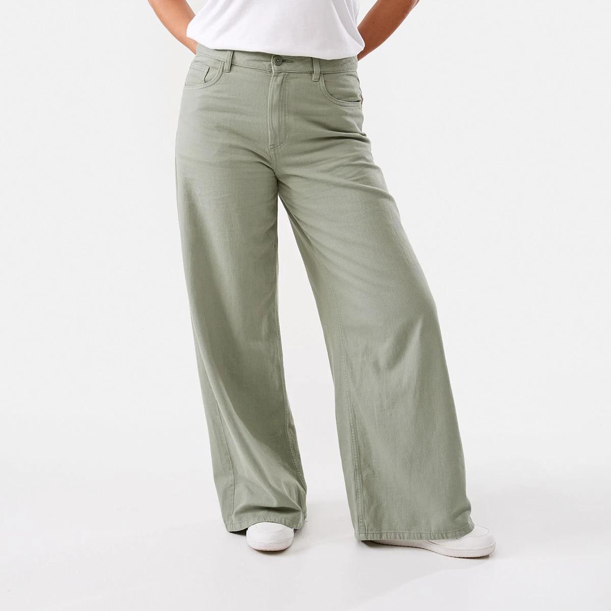 1 Lightweight Wide Leg Jeans Soft Khaki, 1 of 5