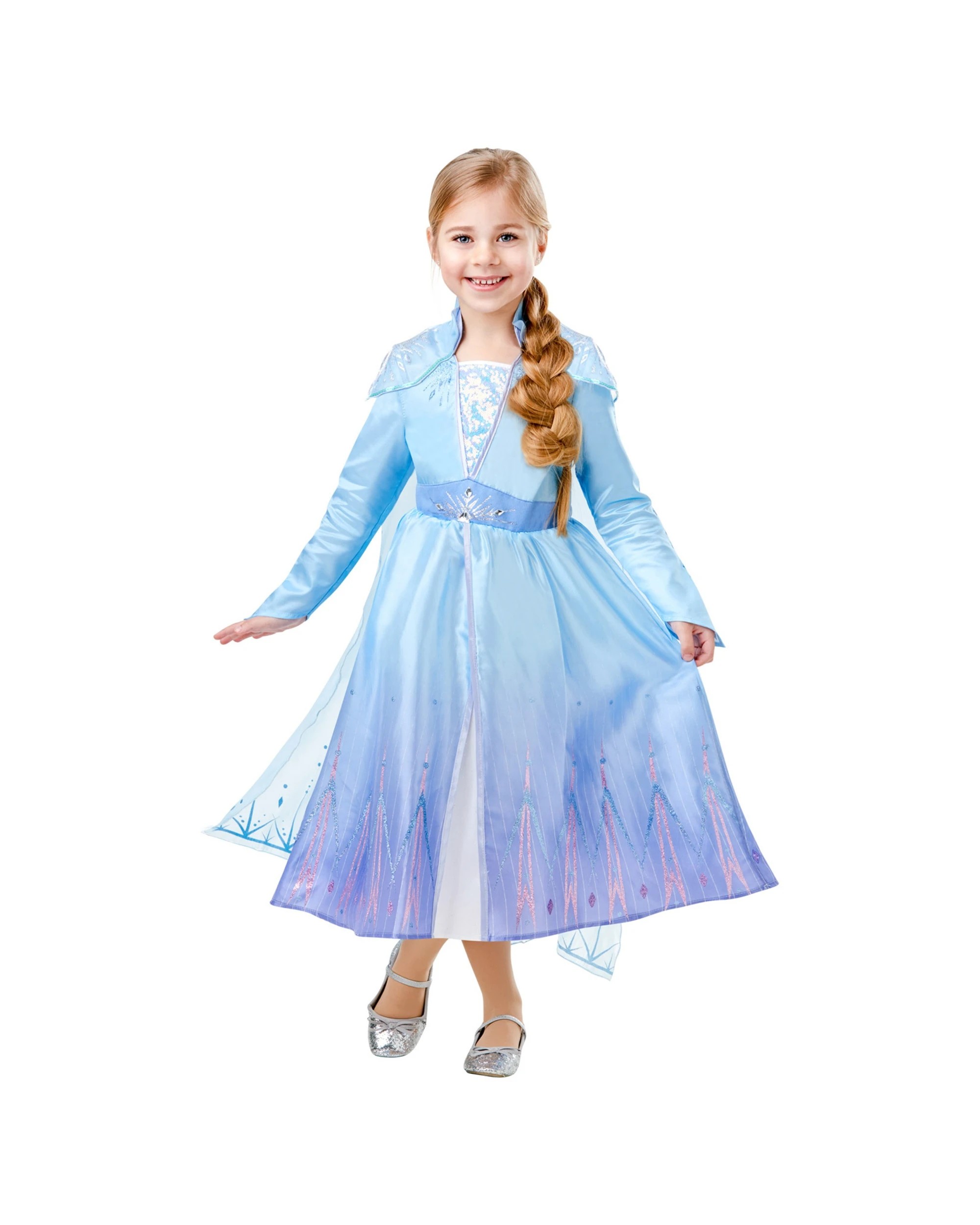 1 Disney Elsa Frozen 2 Deluxe Girls Dress Up Costume - Blue, 1 of 4