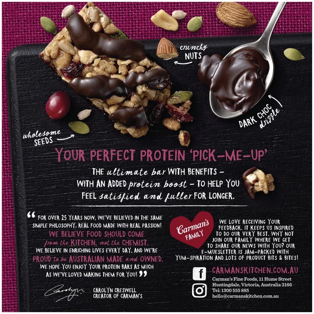 4 Carman's Protein Bar Dark Chocolate and Cranberry 5 Pack, 4 of 6