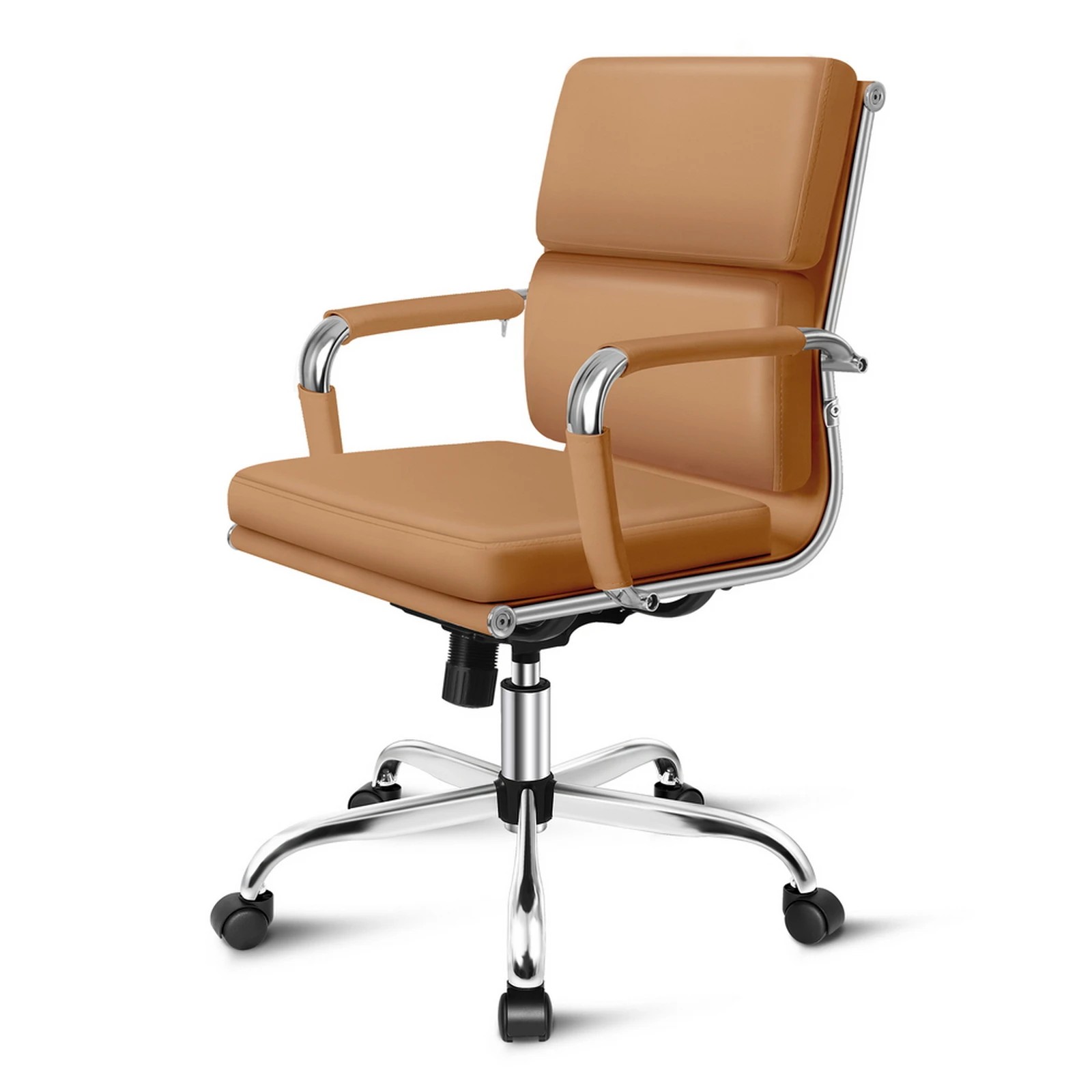 1 Alfordson Office Chair Ergonomic Paddings Executive Computer Seat Mid Back - Brown, 1 of 10