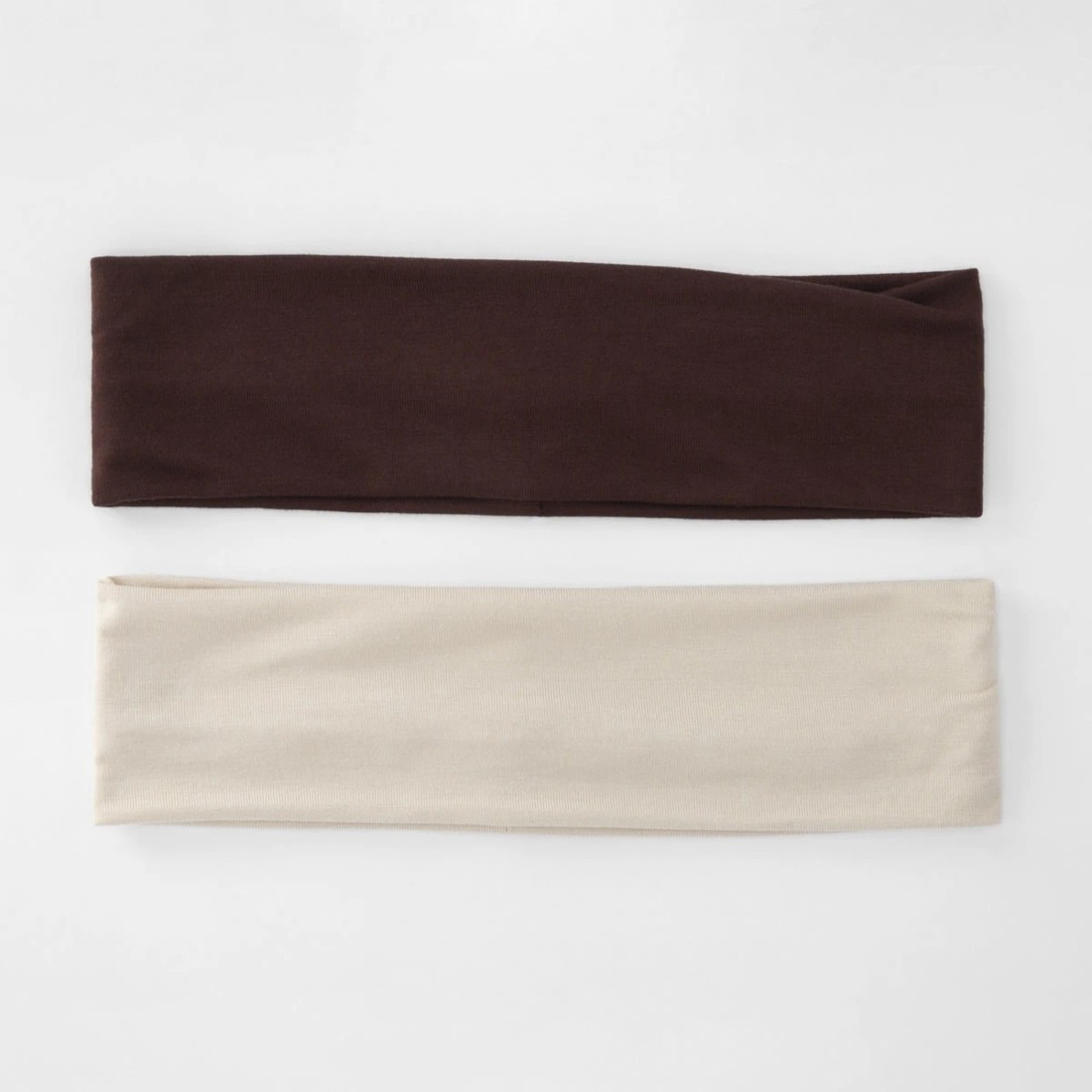 1 2 Pack Stretch Headband - Brown and Beige, 1 of 5