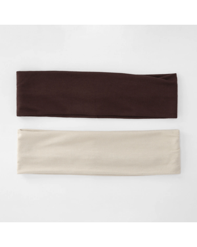 2 Pack Stretch Headband - Brown and B