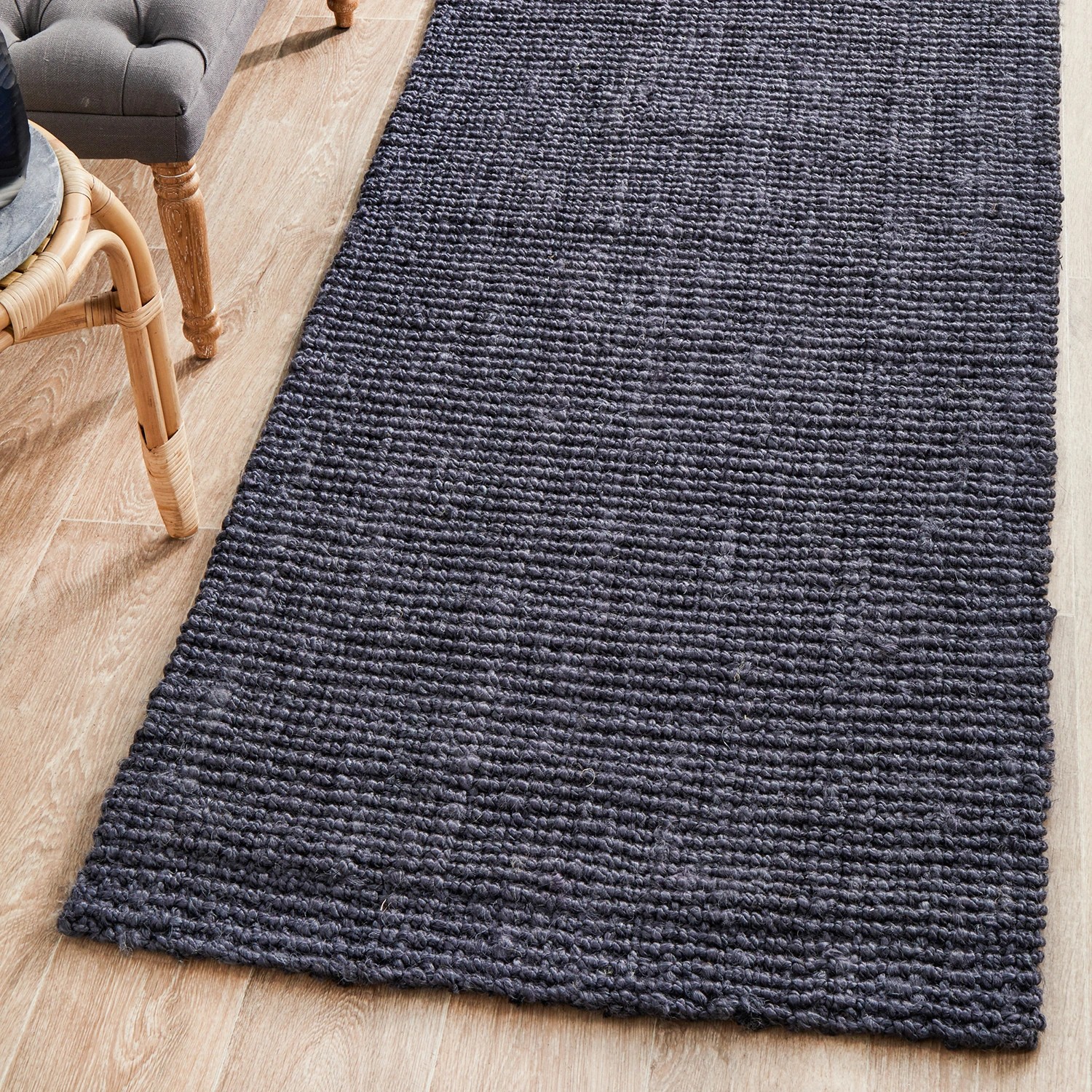 3 Common Ground Rugs Solace Barker 400x80cm - Large Runner Handwoven Jute Rug - Blue, 3 of 9